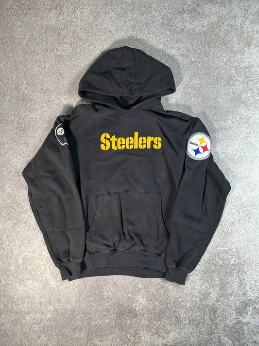 NFL Pittsburgh Steelers Logo Hoodie Black // X-Small - RHAGHOUSE VINTAGE