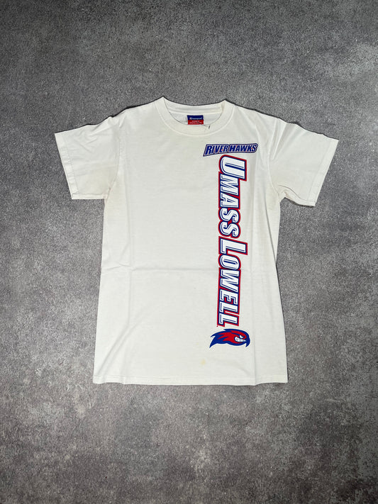 Vintage Champion River Hawks Shirt White // X-Small - RHAGHOUSE VINTAGE