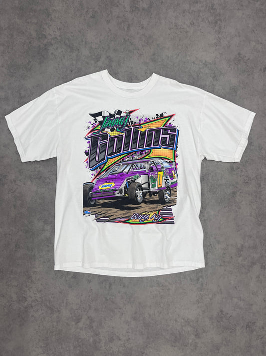 Vintage "Jimmy Collins" Racing T Shirt Blue // X-Large