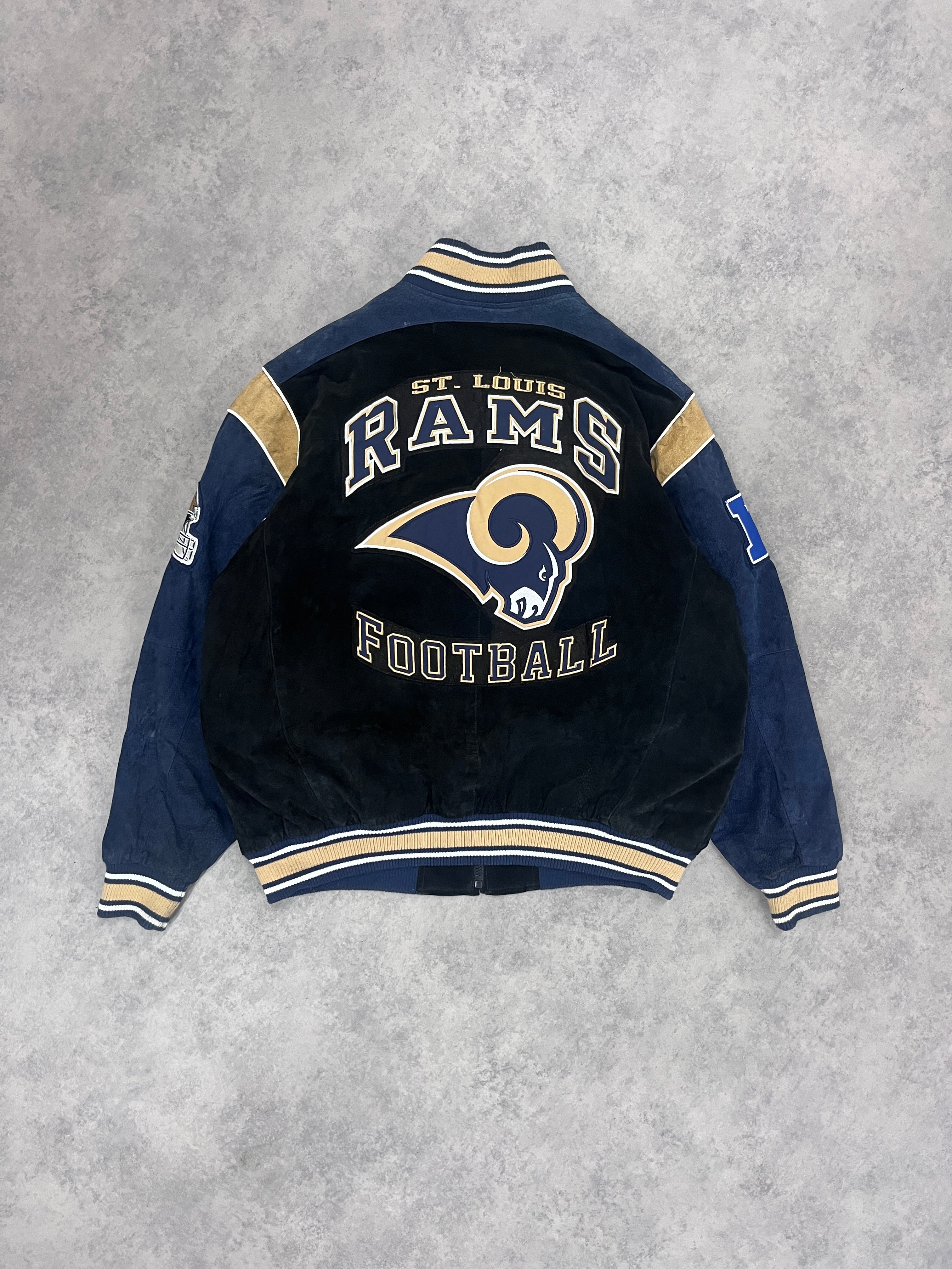 Vintage NFL St. Louis Rams Varsity Jacket Black // X-Large - RHAGHOUSE VINTAGE