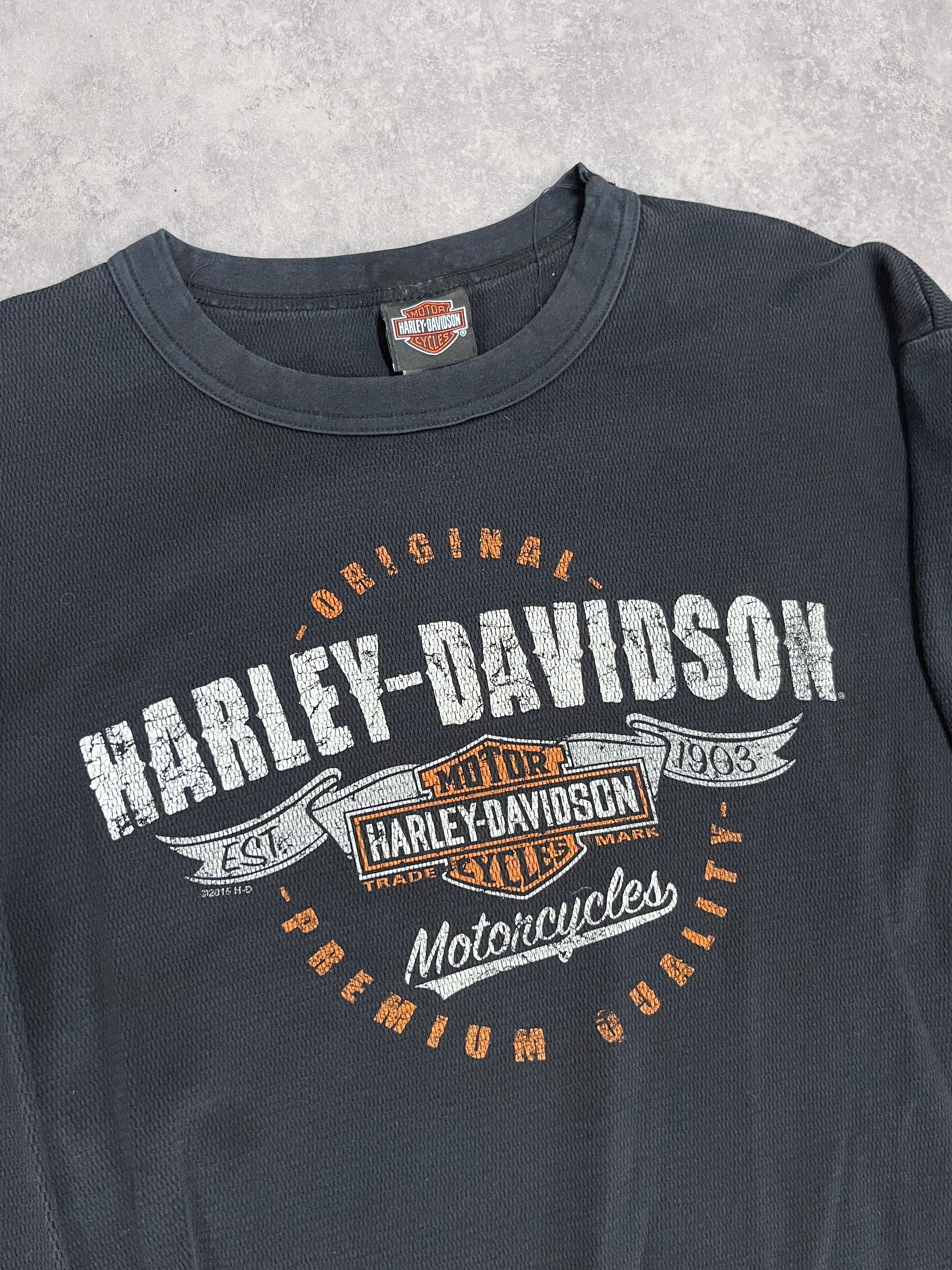 Vintage “Moroney’s” Harley Davidson Longsleeve Black // Large