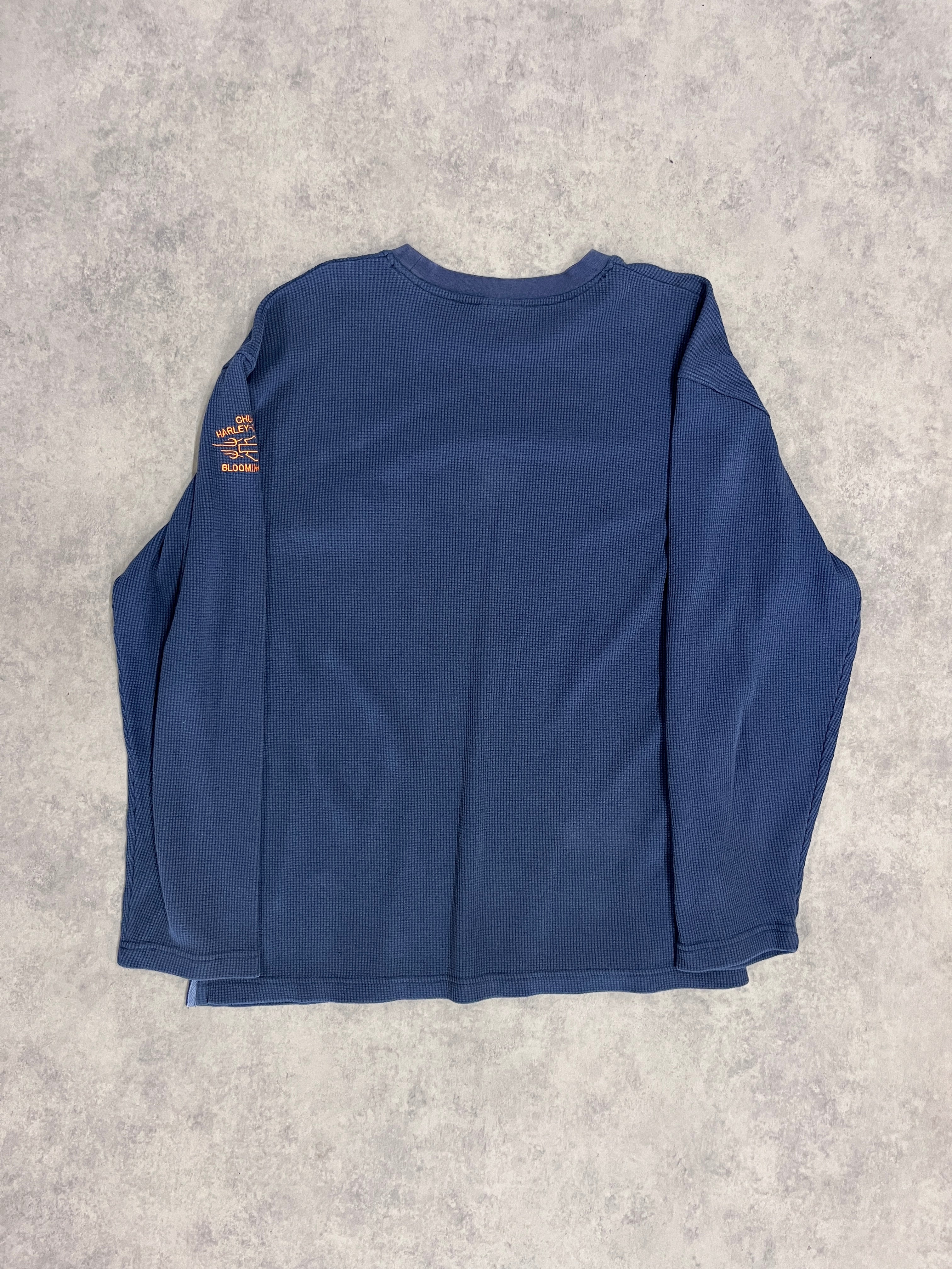 Vintage Harley Davidson Longsleeve Blue // Large