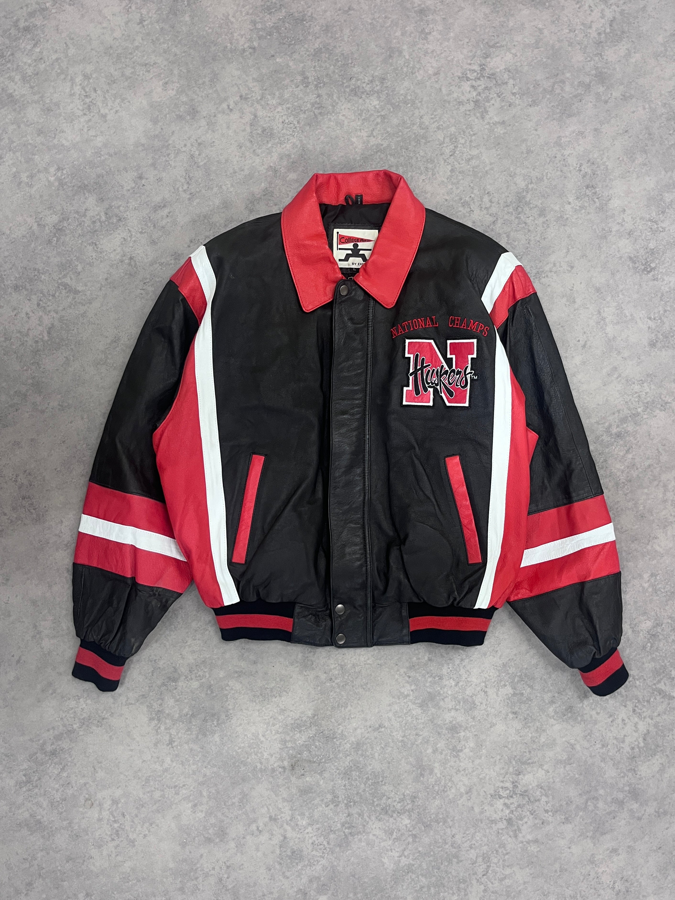 Vintage Nebraska Huskers Varsity Jacket Red // Medium - RHAGHOUSE VINTAGE