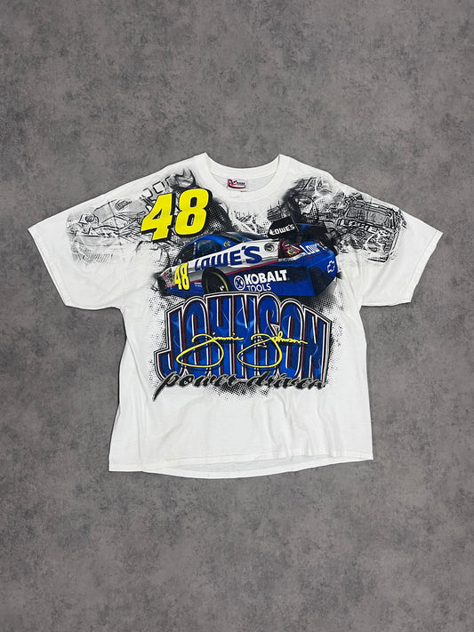 Vintage "Jimmie Johnson" Racing T Shirt White // 2X-Large