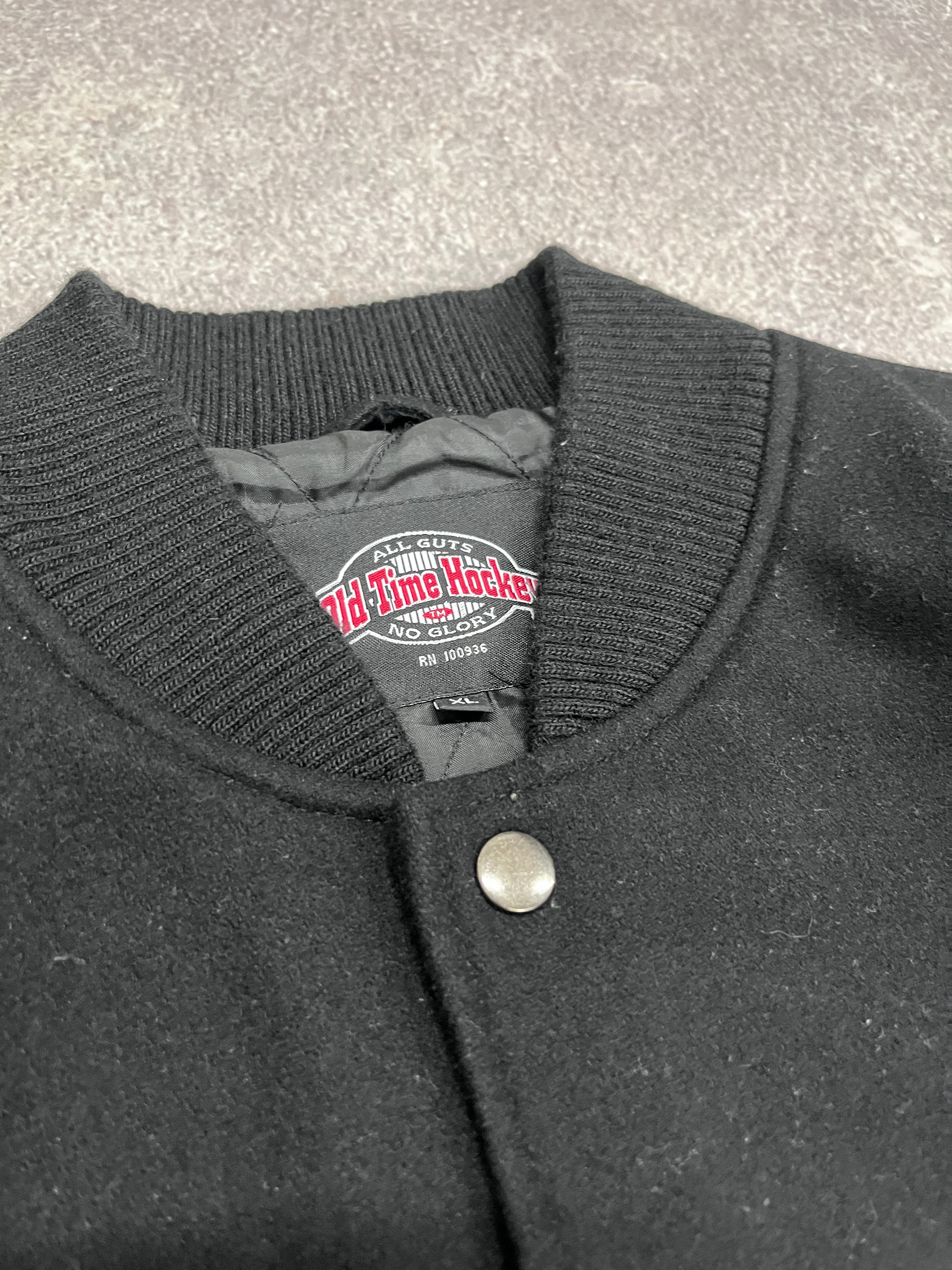Vintage Original Six Varsity Jacket Black // Medium - RHAGHOUSE VINTAGE