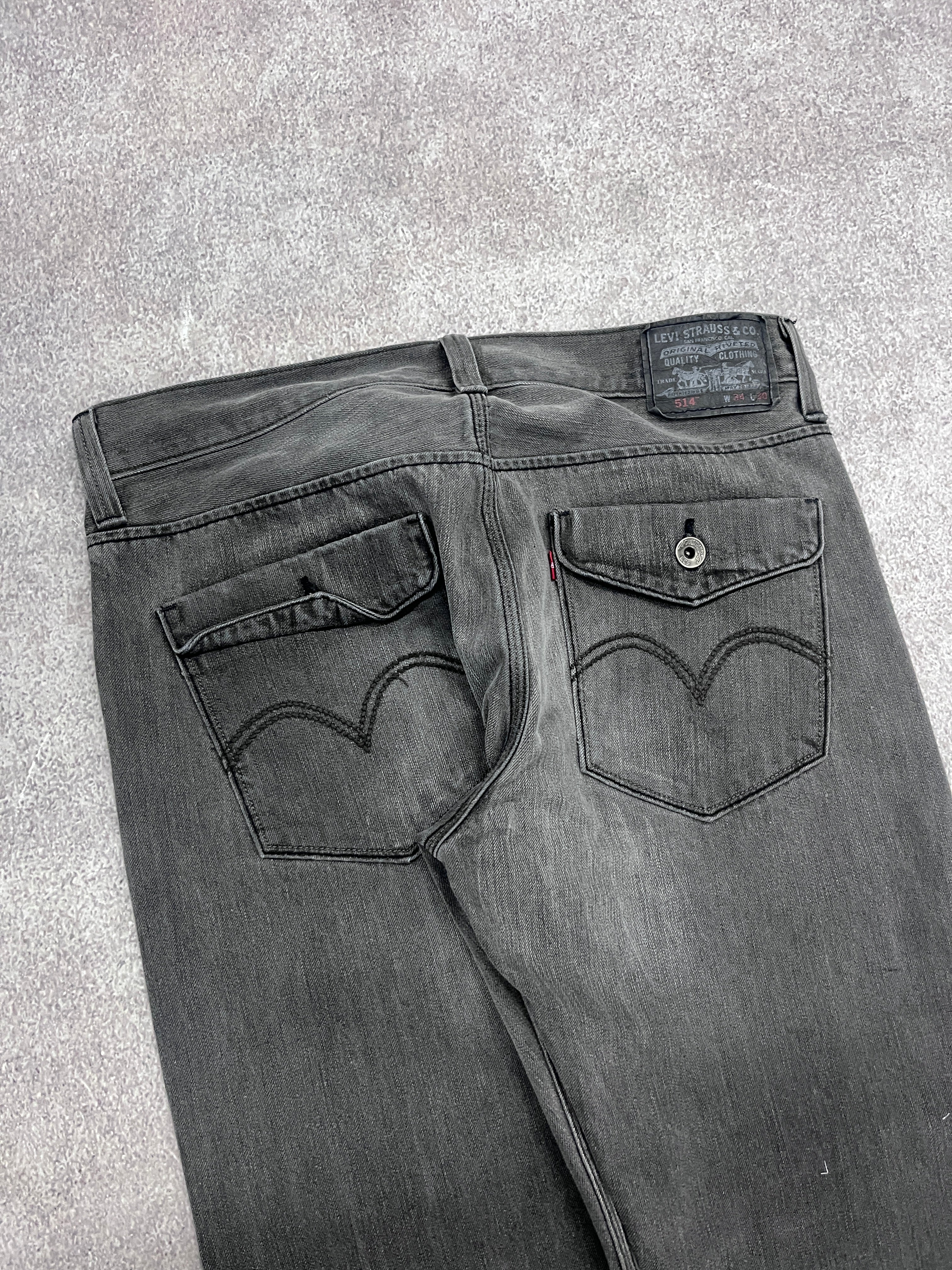 Vintage Levi 514 Denim Jeans Grey // W34 L30 - RHAGHOUSE VINTAGE