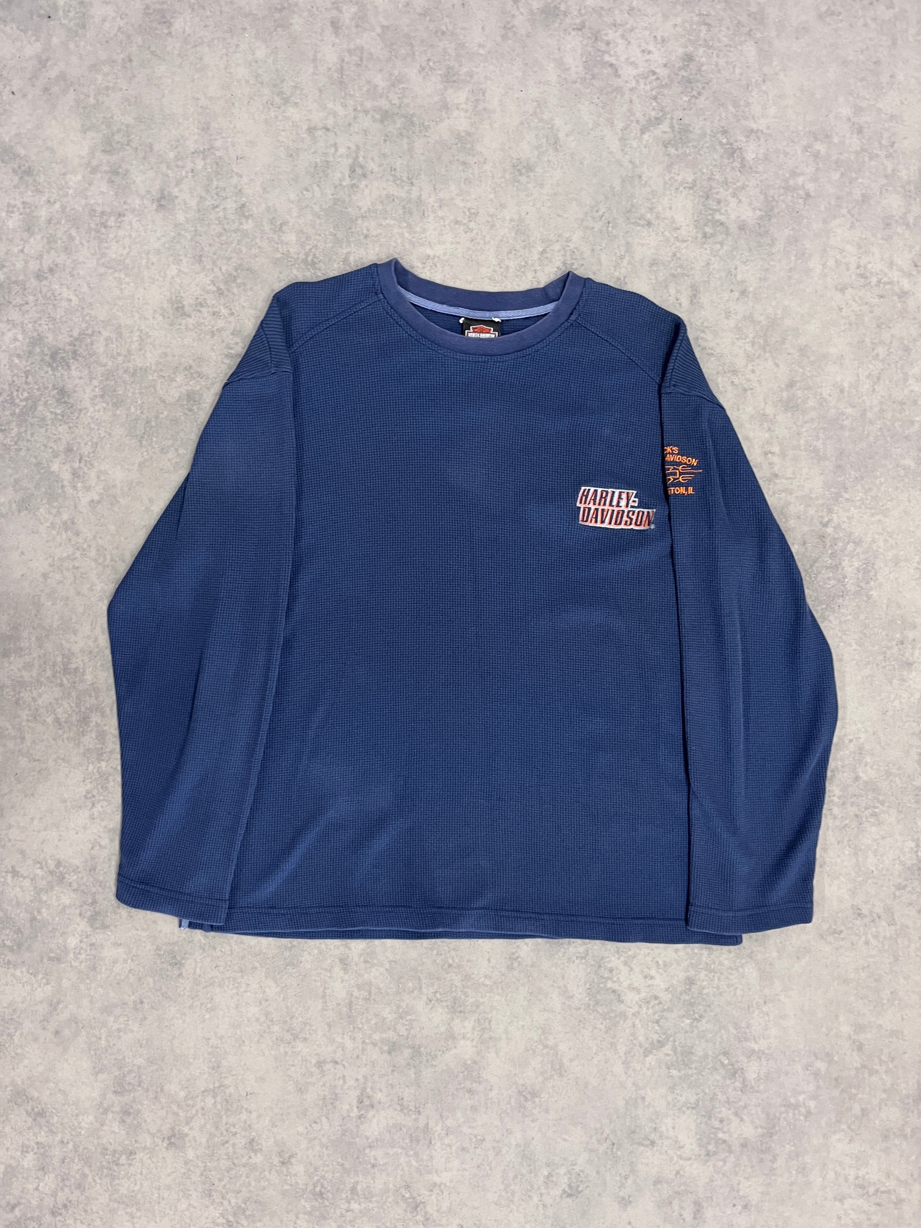 Vintage Harley Davidson Longsleeve Blue // Large