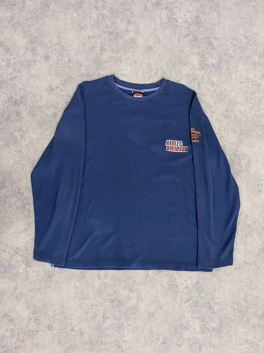 Vintage Harley Davidson Longsleeve Blue // Large