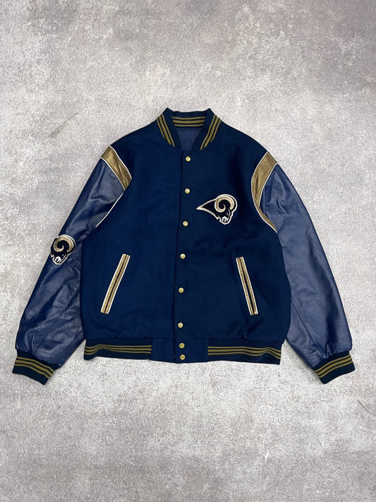 9 Vintage LA Rams Varsity Jacket Blue // Small - RHAGHOUSE VINTAGE