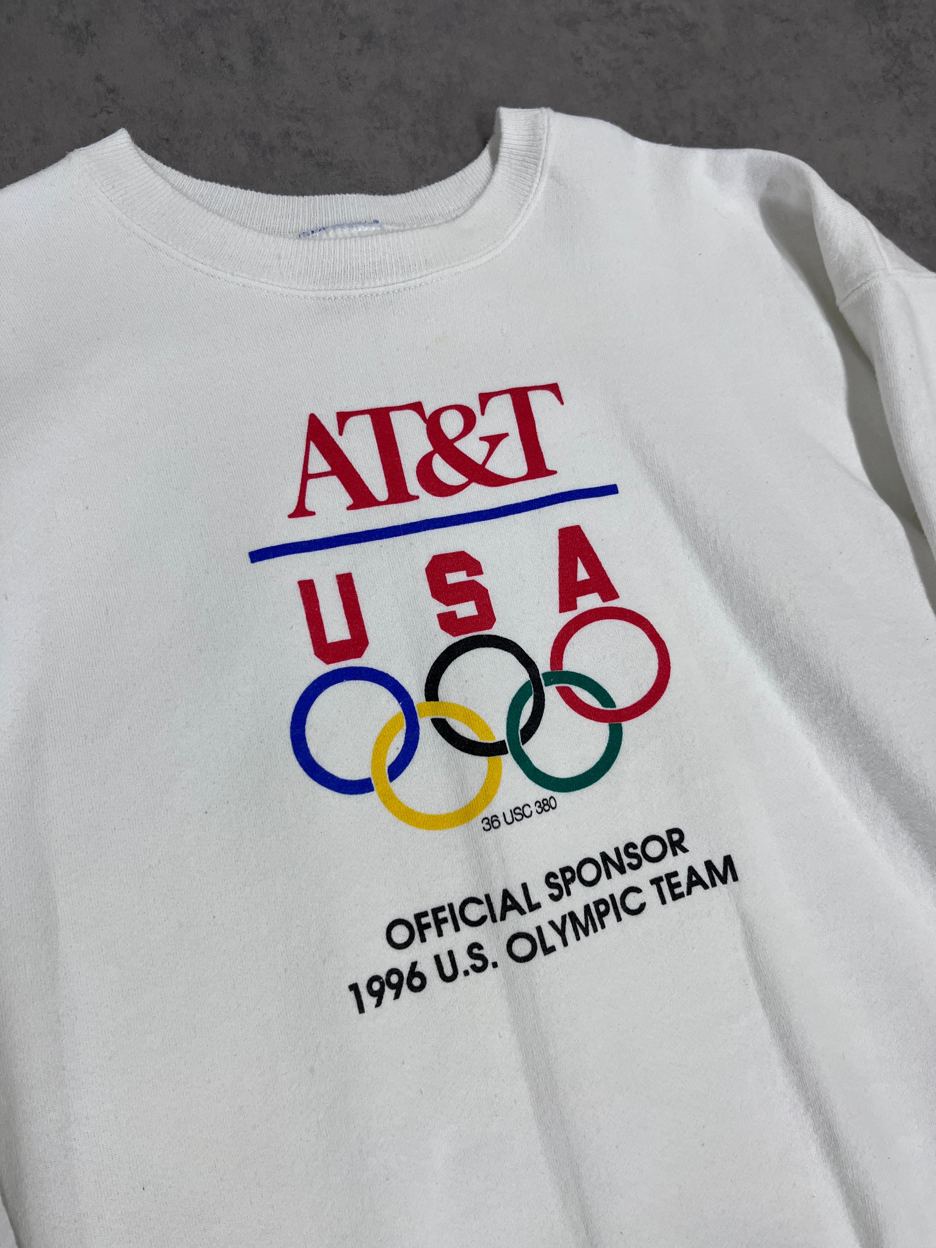 Vintage “Olympia” AT&T Sweater White // Medium