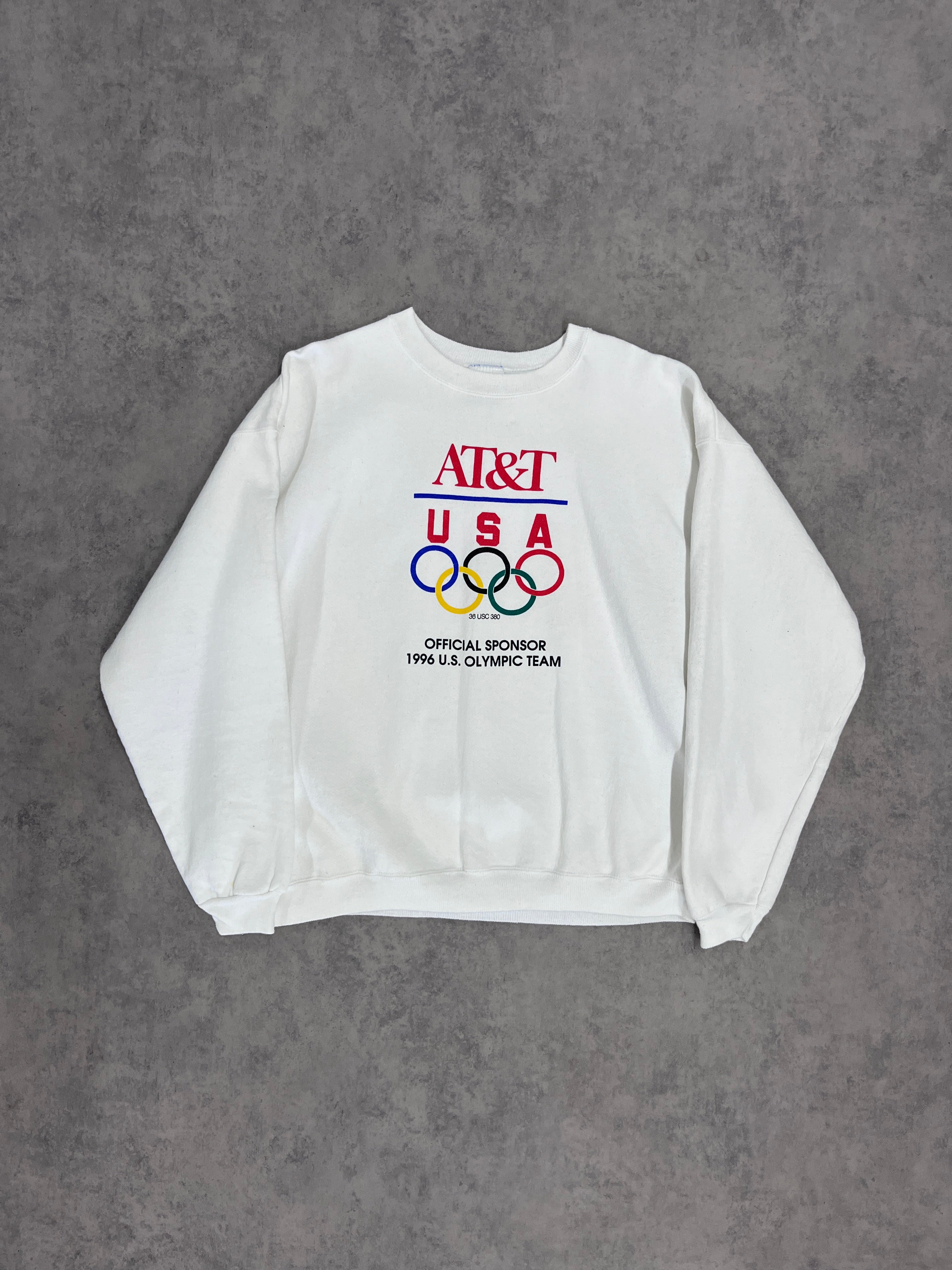 Vintage “Olympia” AT&T Sweater White // Medium