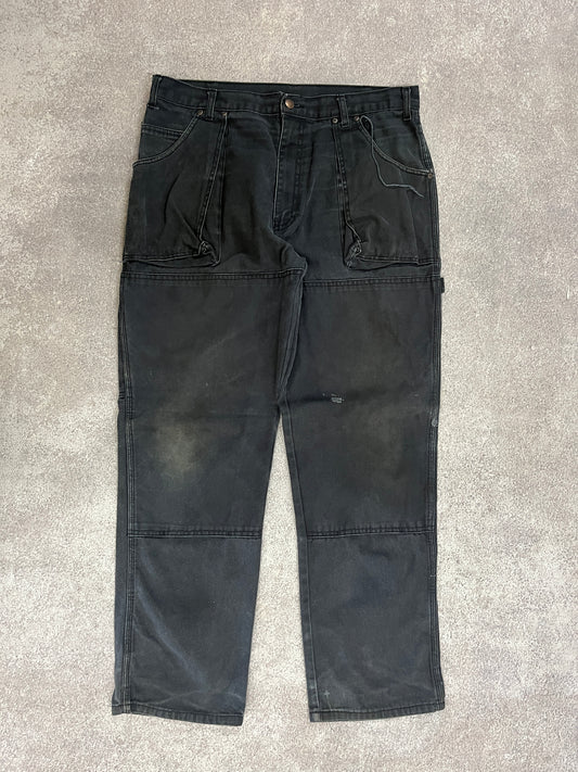 Vintage Dickies Double Knee Pants Black // W36 L31 - RHAGHOUSE VINTAGE