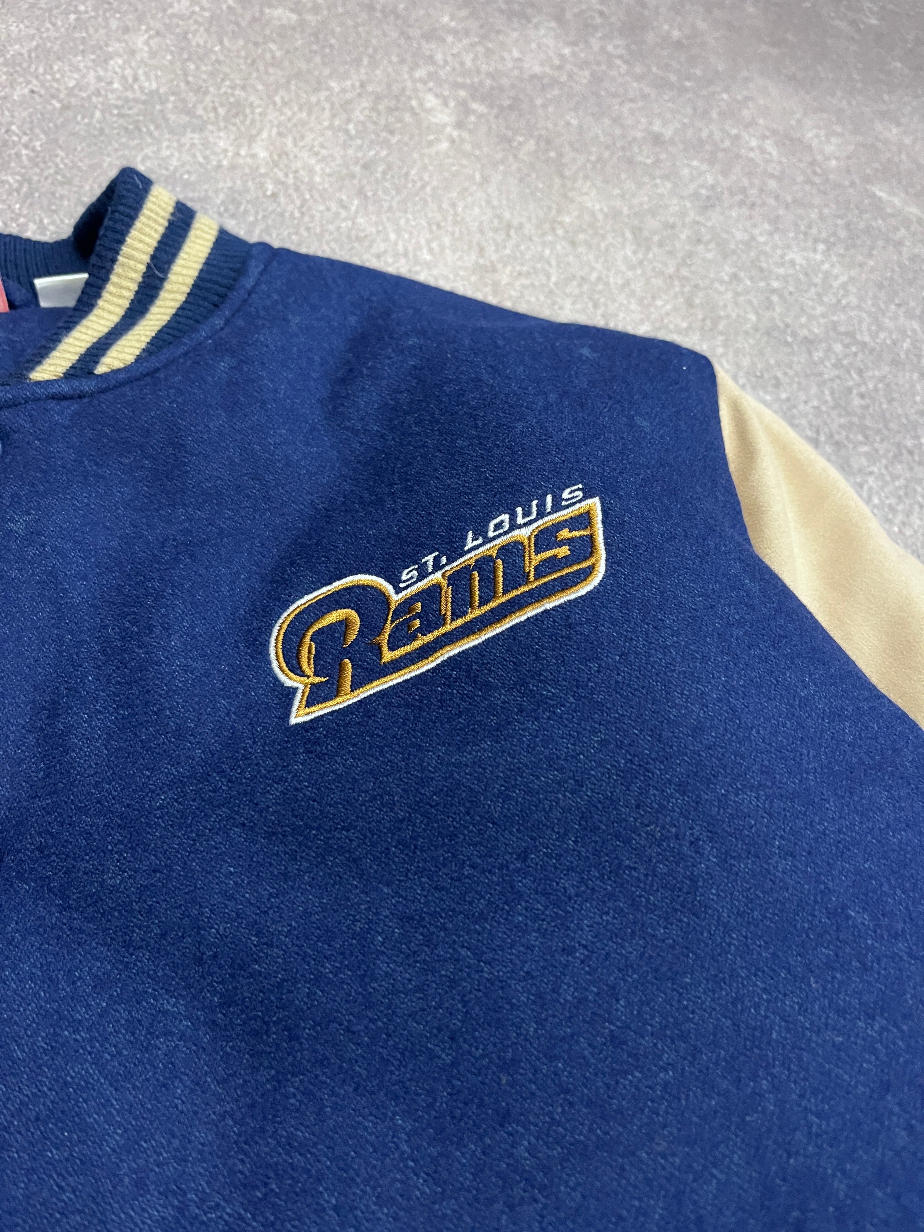 Vintage St. Louis Rams Varsity Jacket Blue // X-Small - RHAGHOUSE VINTAGE