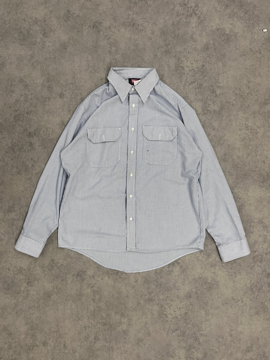 Vintage Workwear Shirt Blue // Large