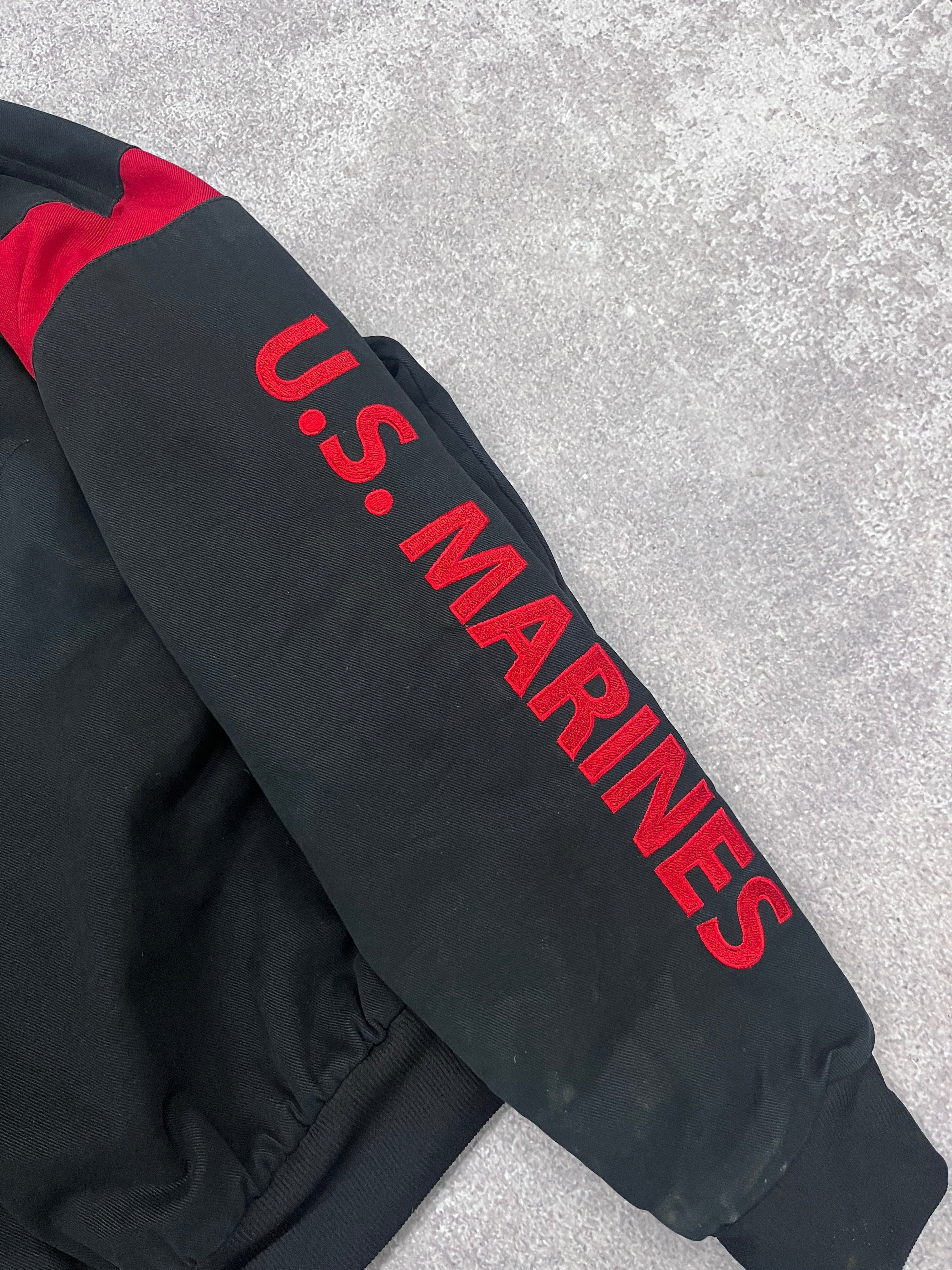 Vintage US Marines Jacket Black // Medium (Boxy) - RHAGHOUSE VINTAGE