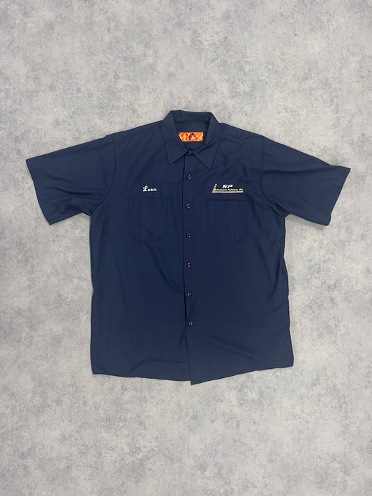 Vintage "Leon" Workwear Shirt Blue // X-Large