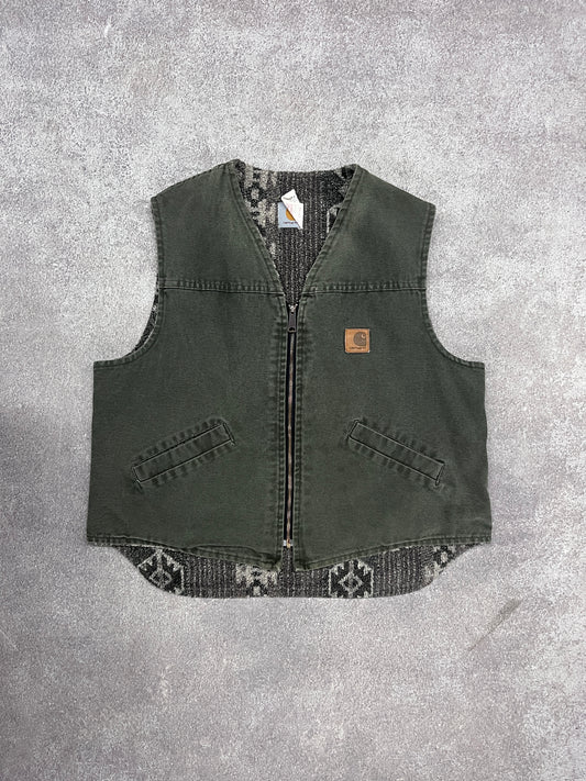 Vintage Carhartt Workwear Vest Green // Medium - RHAGHOUSE VINTAGE