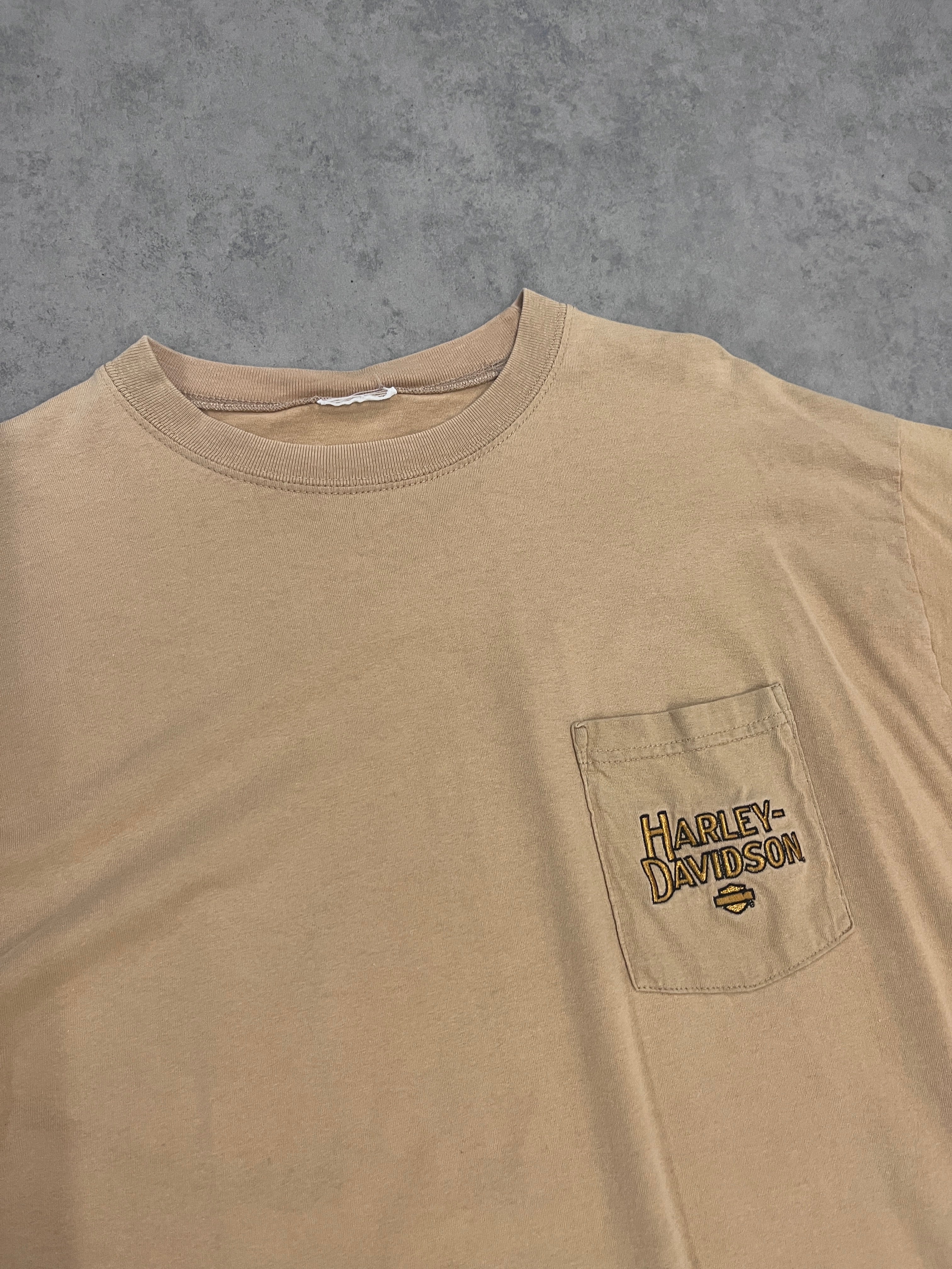 Vintage Harley Davidson T Shirt Beige // X-Large