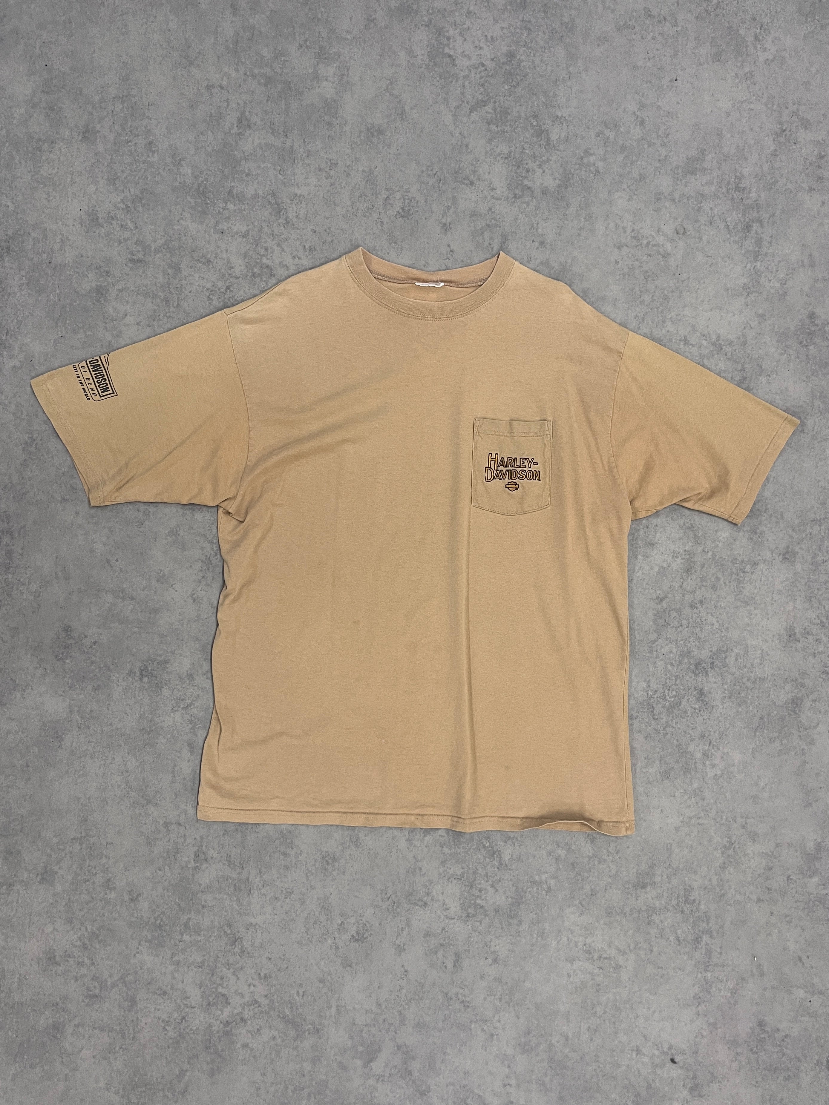 Vintage Harley Davidson T Shirt Beige // X-Large