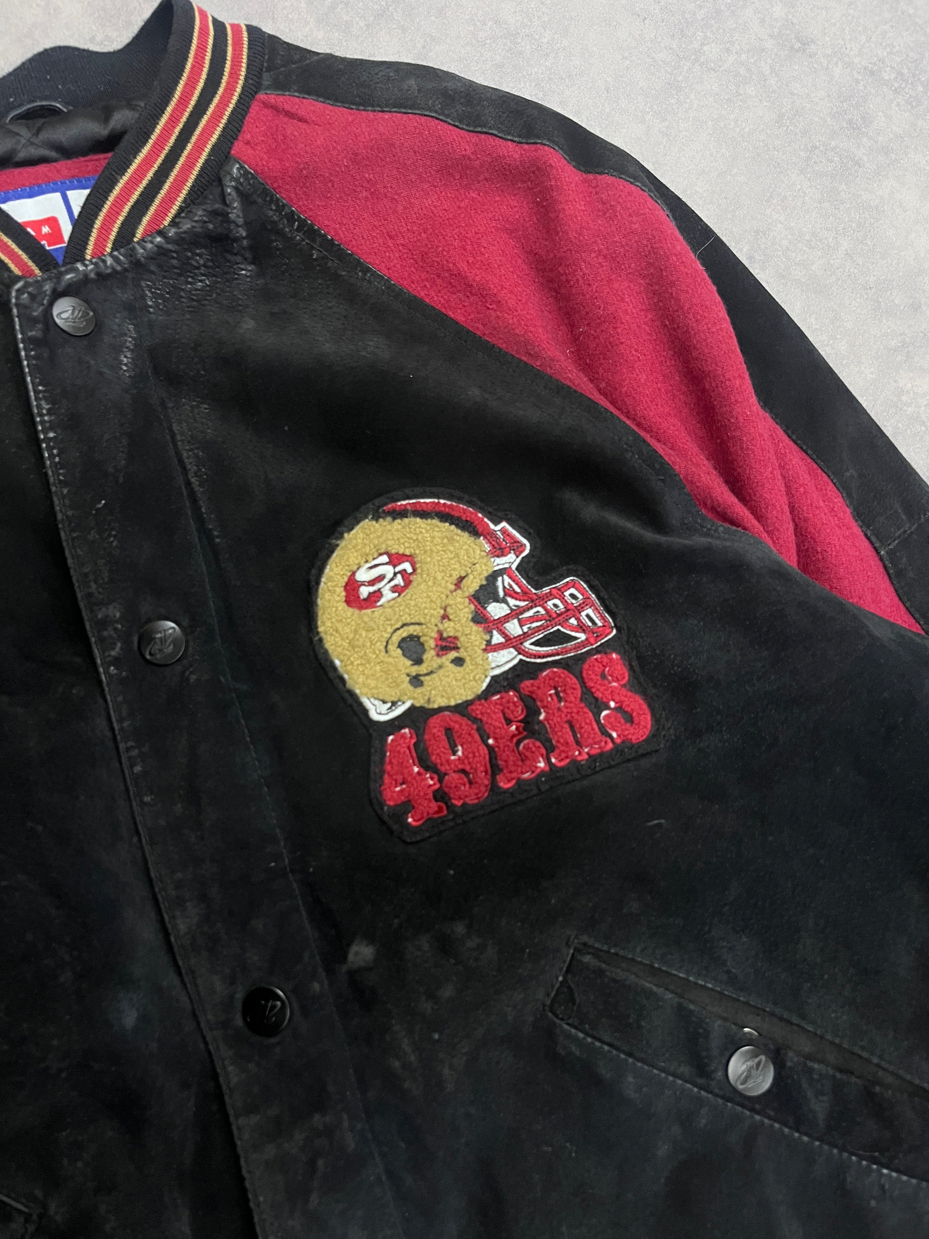 Vintage NFL 49ers Varsity Jacket Red // Large - RHAGHOUSE VINTAGE