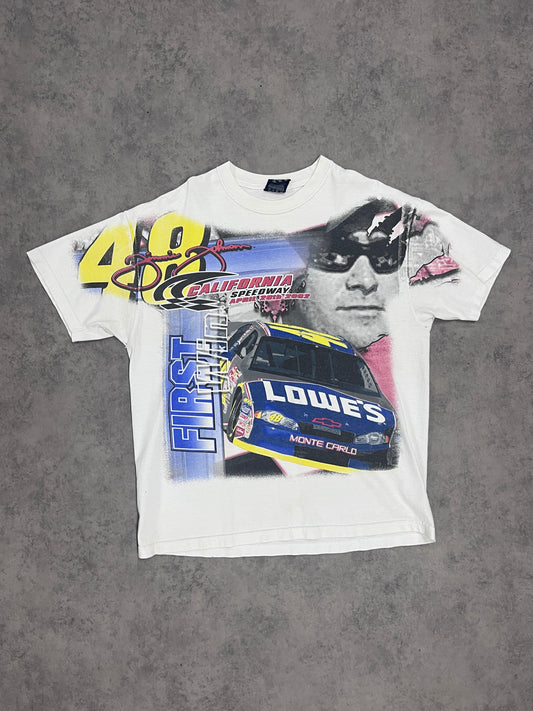 Vintage "Jimmie Johnson" Racing T Shirt White // X-Large