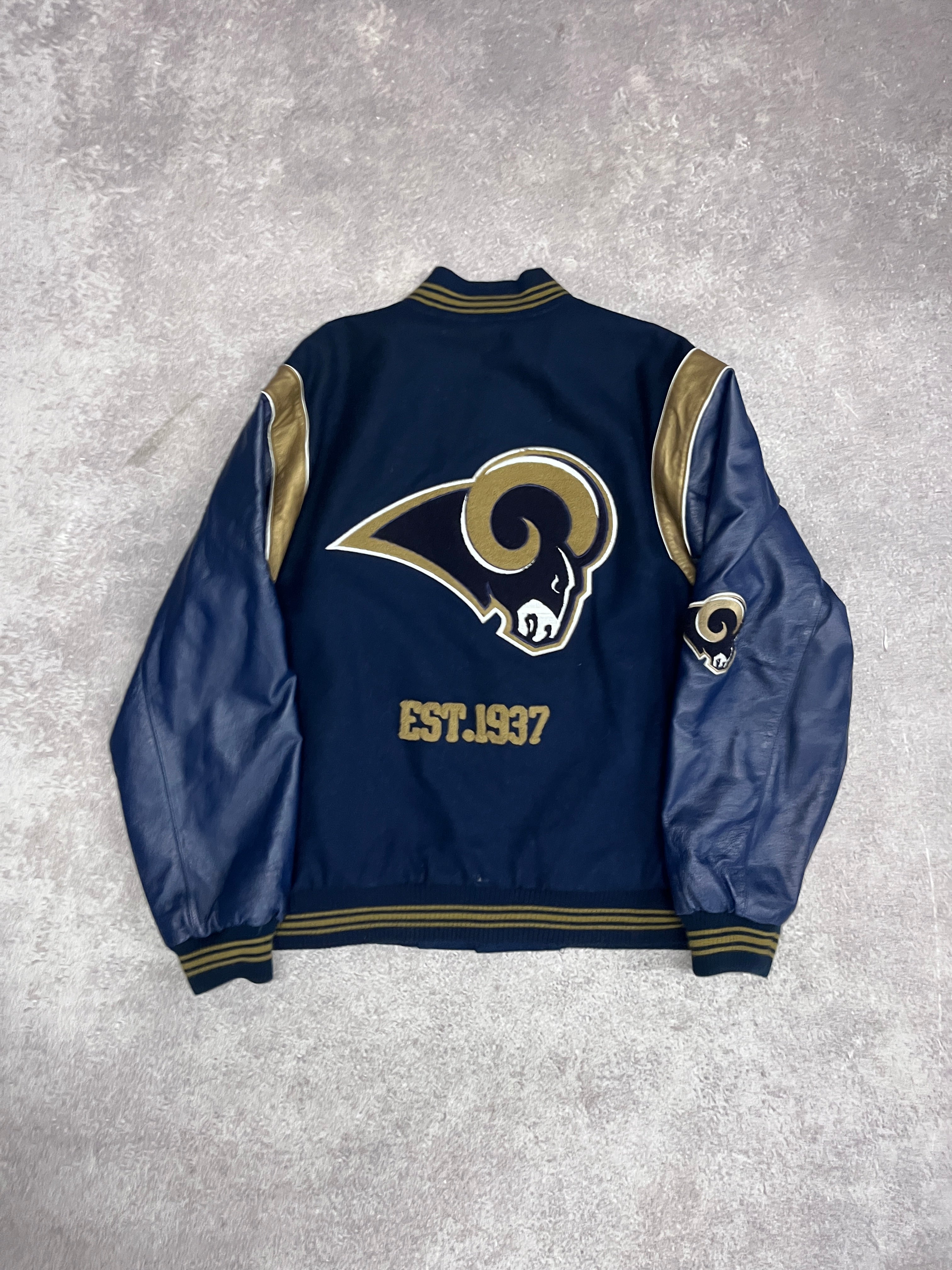 9 Vintage LA Rams Varsity Jacket Blue // Small - RHAGHOUSE VINTAGE