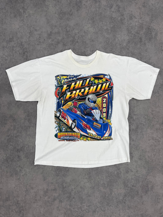 Vintage "Fall Brawl 2009" Racing T Shirt White // X-Large