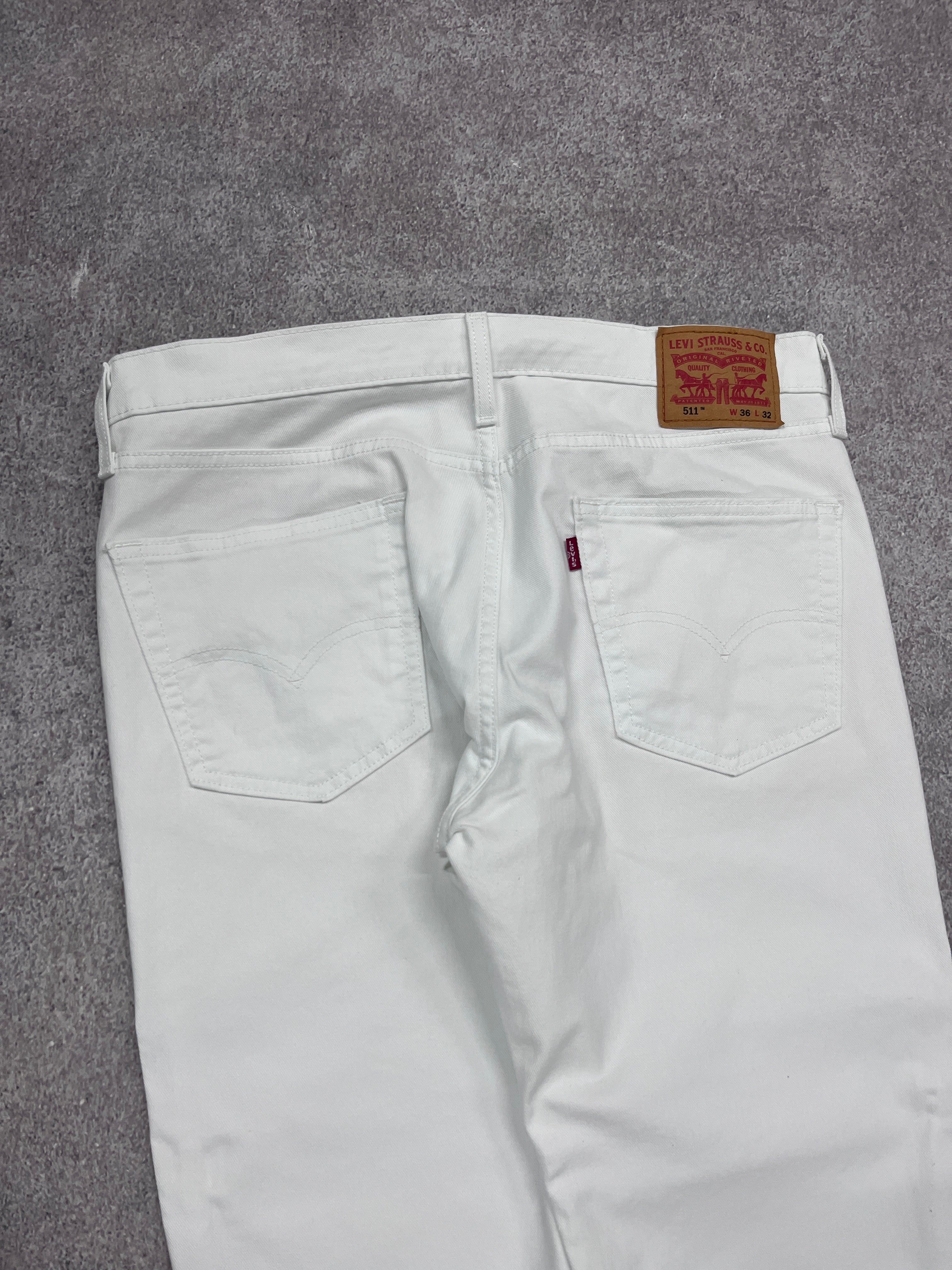 Vintage Levi 511 Denim Jeans White // W36 L32 - RHAGHOUSE VINTAGE
