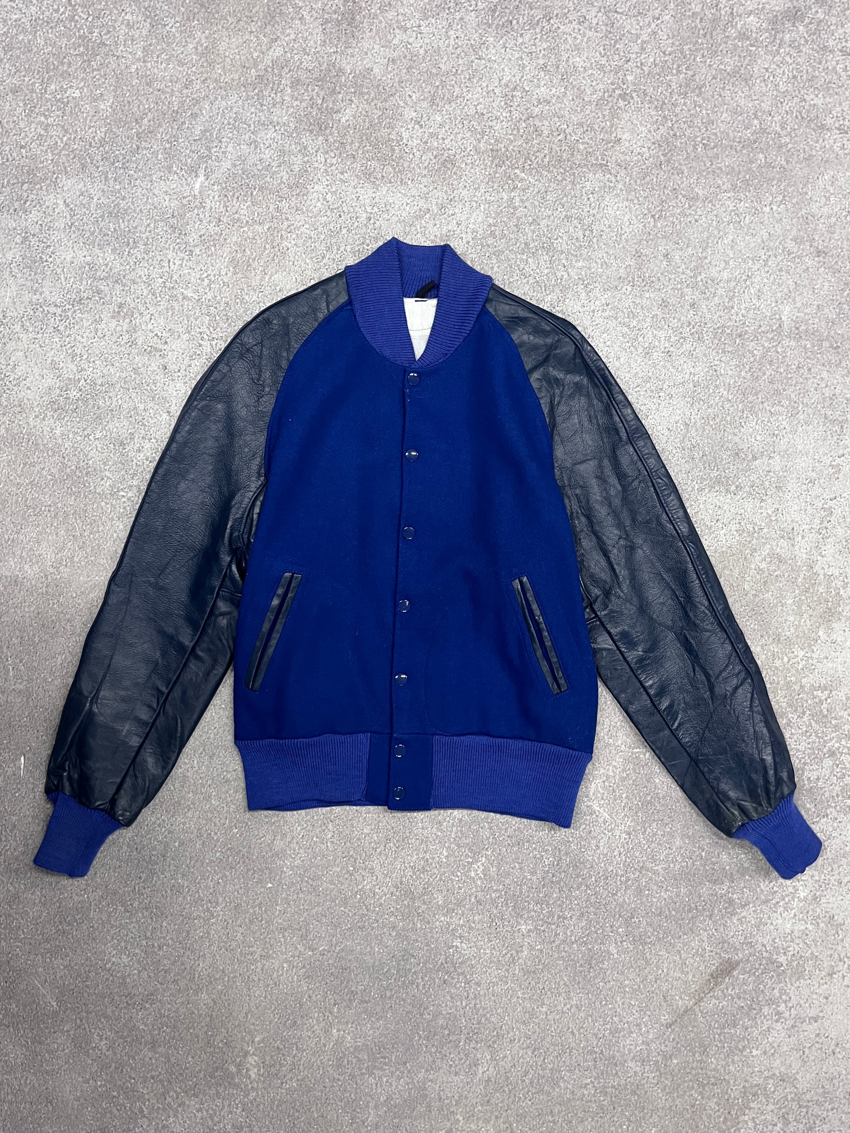 Vintage Johnson Varsity Jacket Blue // X-Small - RHAGHOUSE VINTAGE