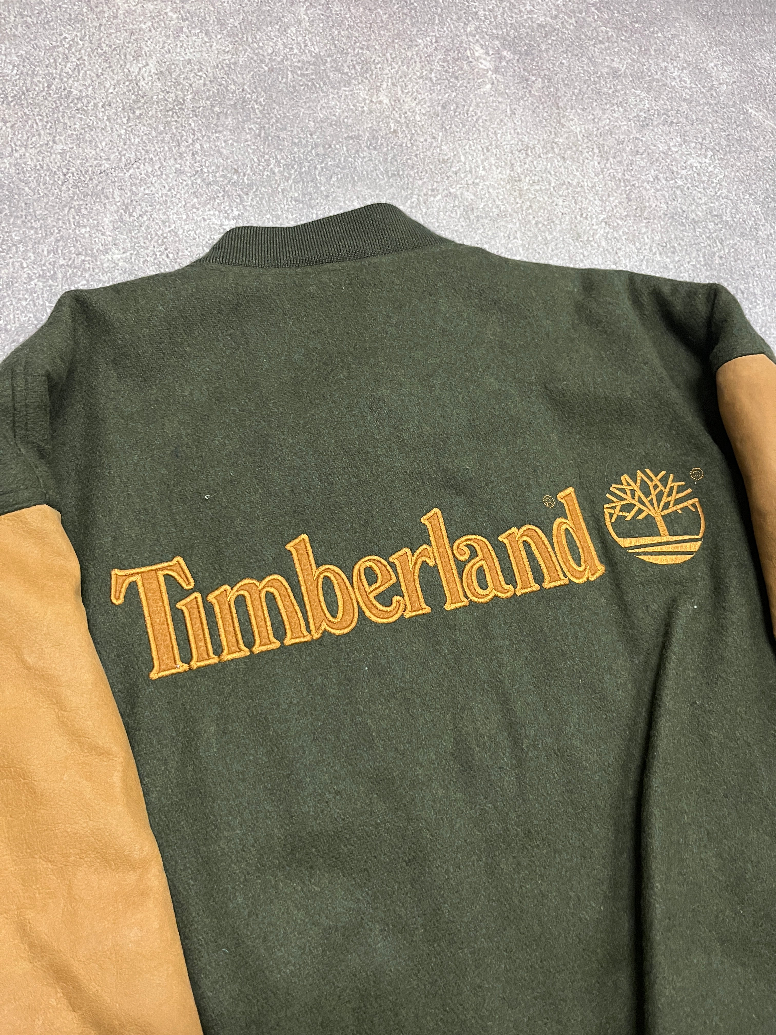 5 Vintage Timberland Varsity Jacket Green // Small - RHAGHOUSE VINTAGE