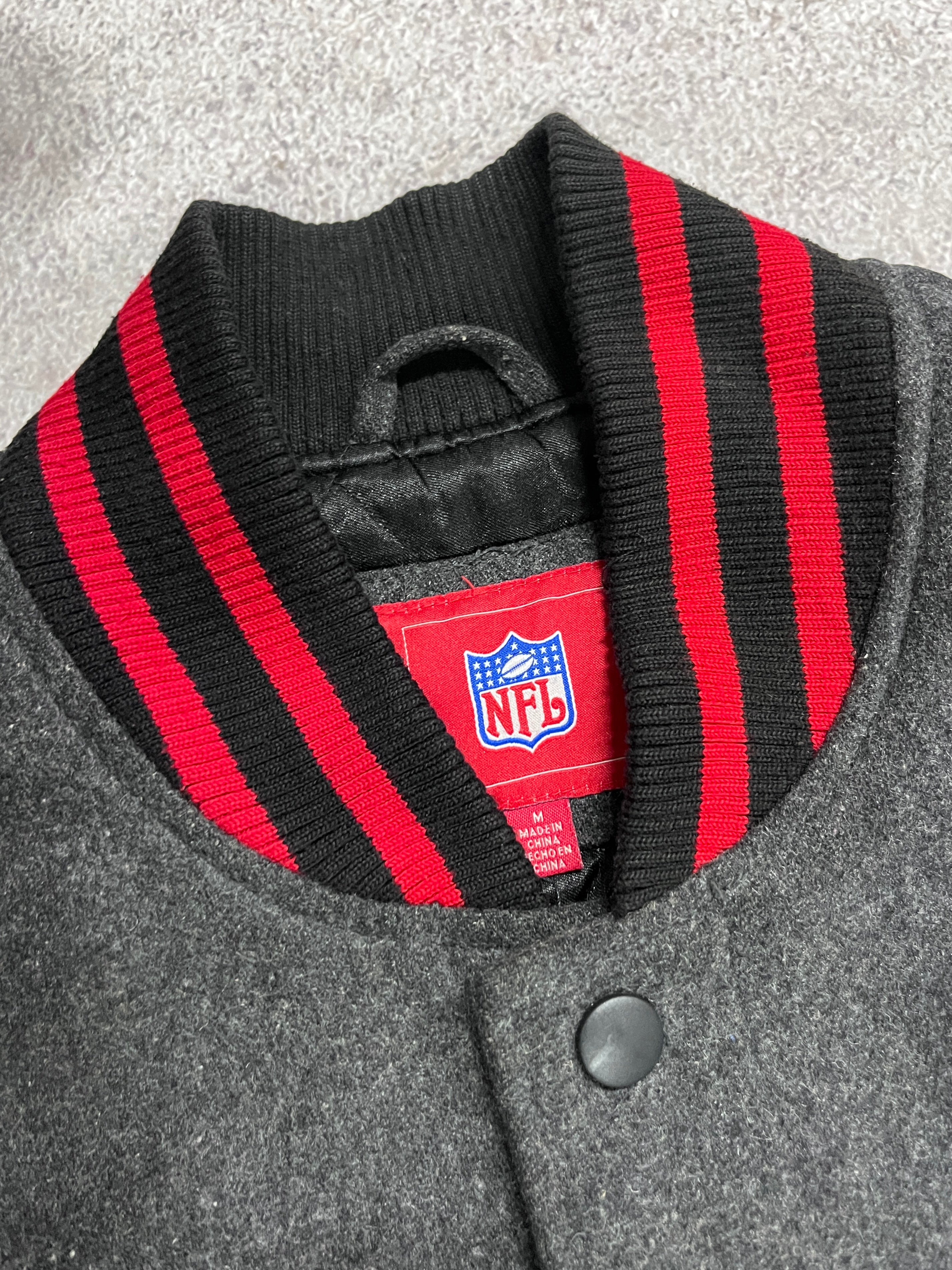 Vintage NFL Varsity Jacket Grey // Large - RHAGHOUSE VINTAGE
