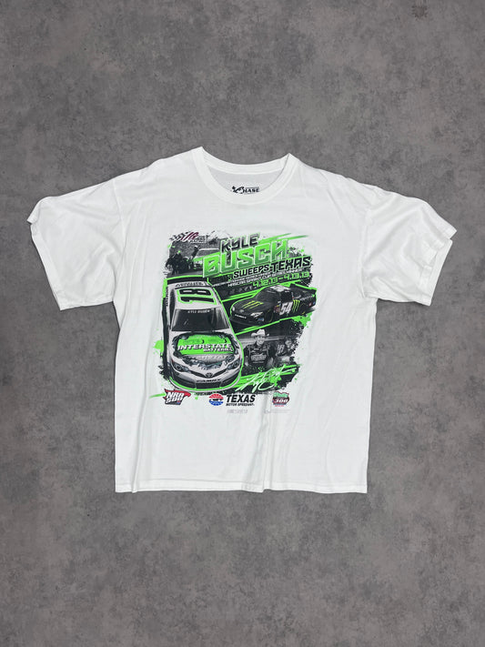 Vintage "Kyle Busch" Racing T Shirt White // Large