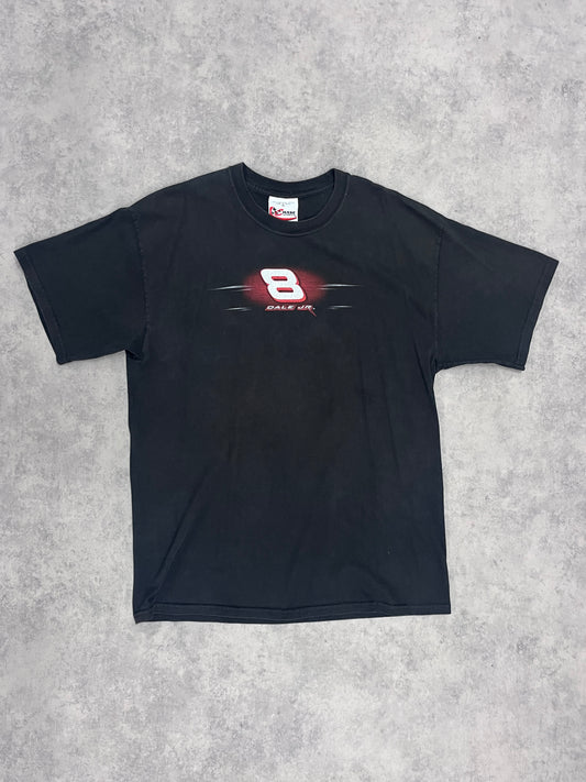 Vintage "Dale Jr." Racing T Shirt Black // X-Large