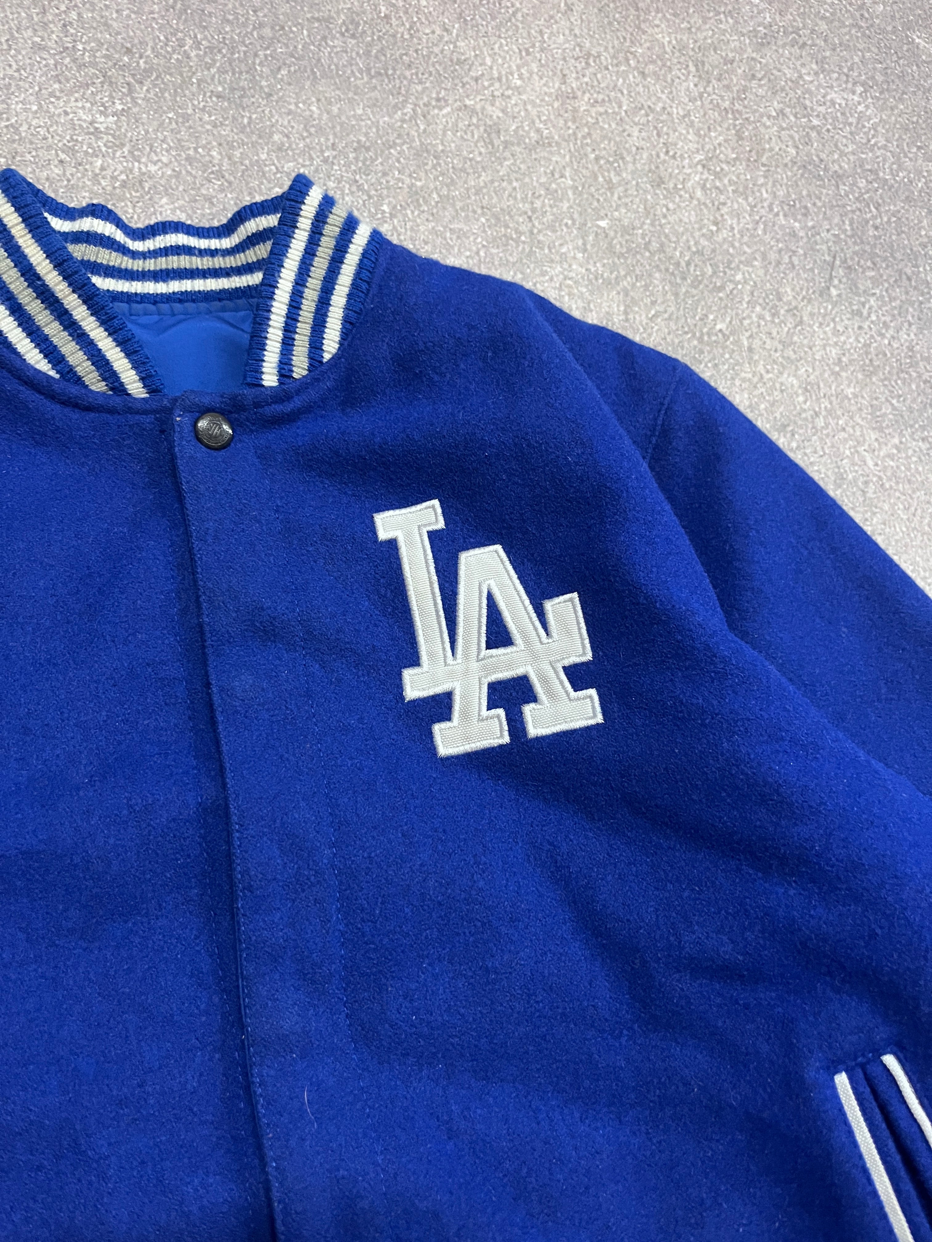 2 Vintage LA Dodgers Varsity Jacket Blue // Small - RHAGHOUSE VINTAGE