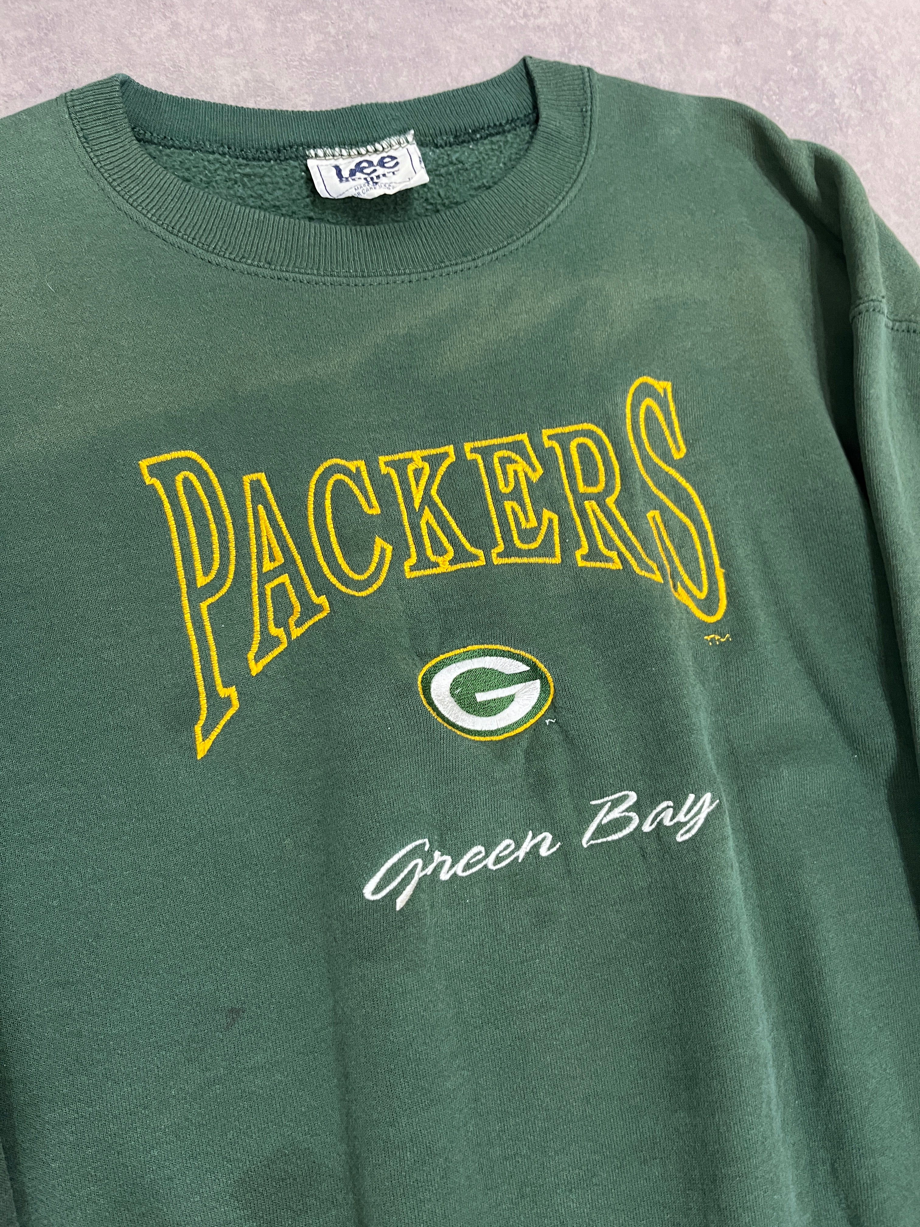 Vintage “Green Bay” Packers Sweater Green // Large