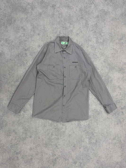 Vintage "Siemens" Red Kap Workwear Shirt Gray // Medium