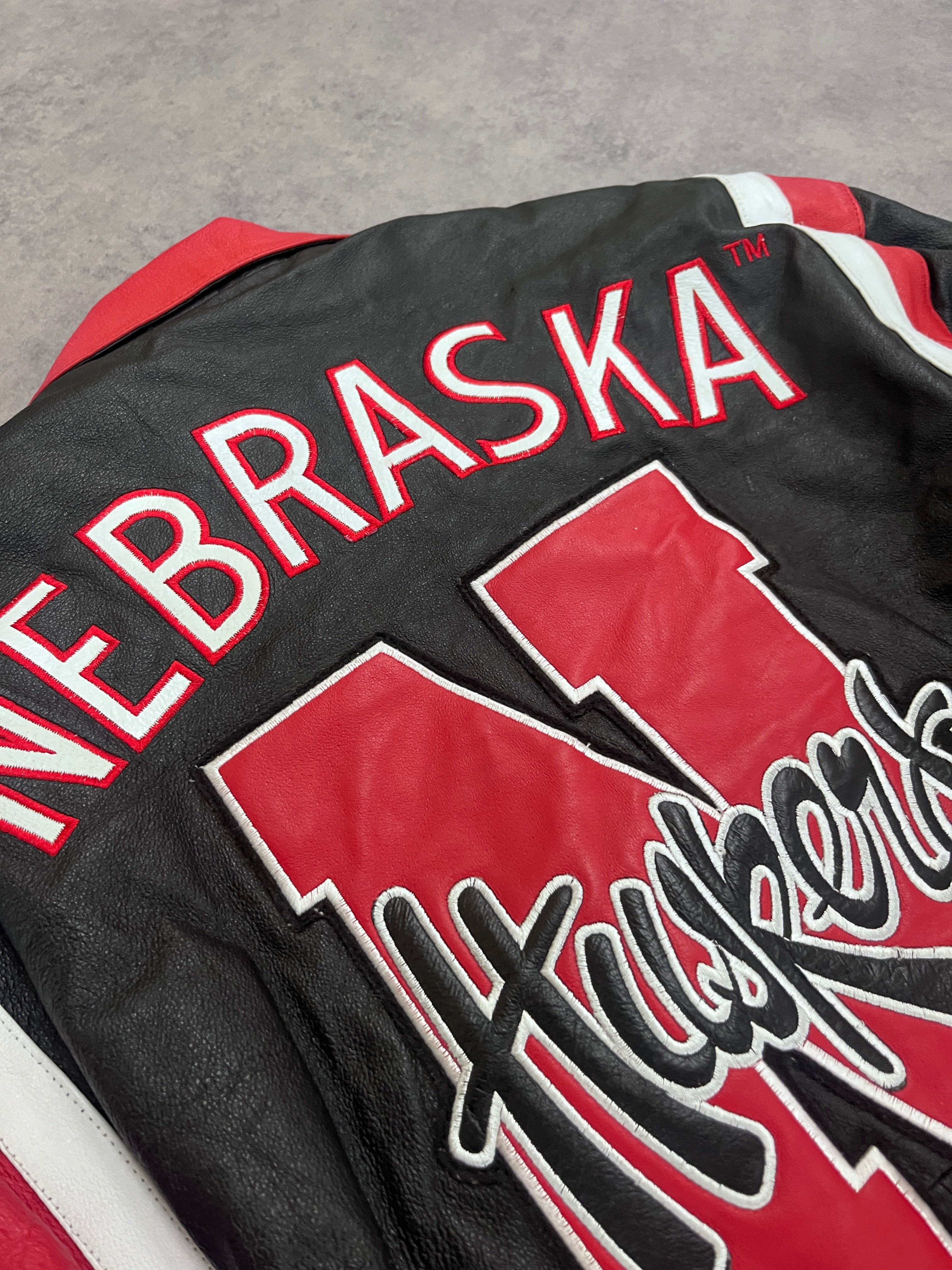Vintage Nebraska Huskers Varsity Jacket Red // Medium - RHAGHOUSE VINTAGE