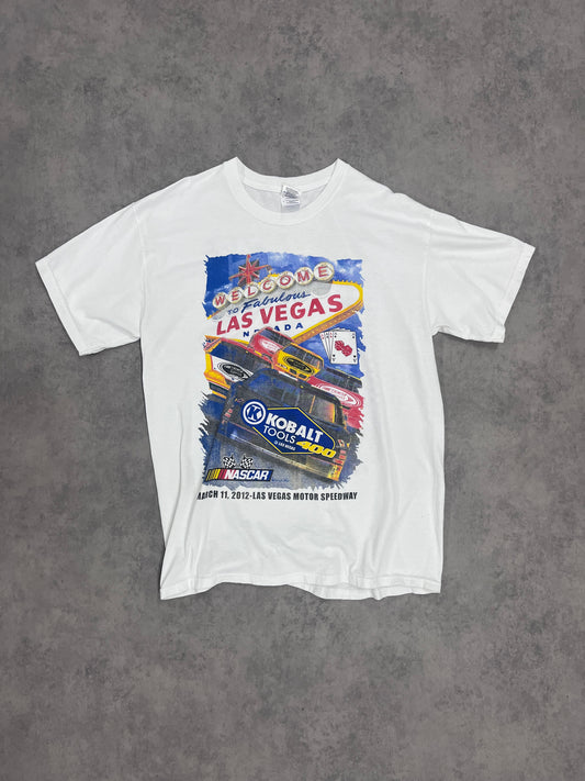 Vintage "Las Vegas" Nascar Racing T Shirt White // Large