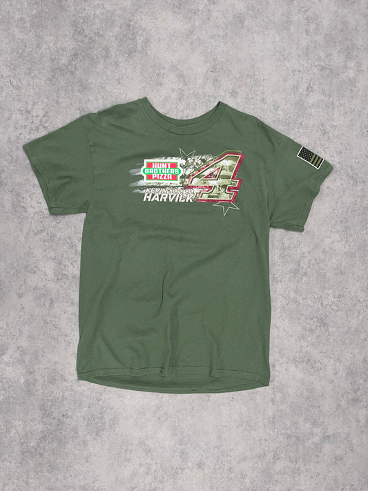 Vintage "Kevin Harvick" Racing T Shirt Green // Large