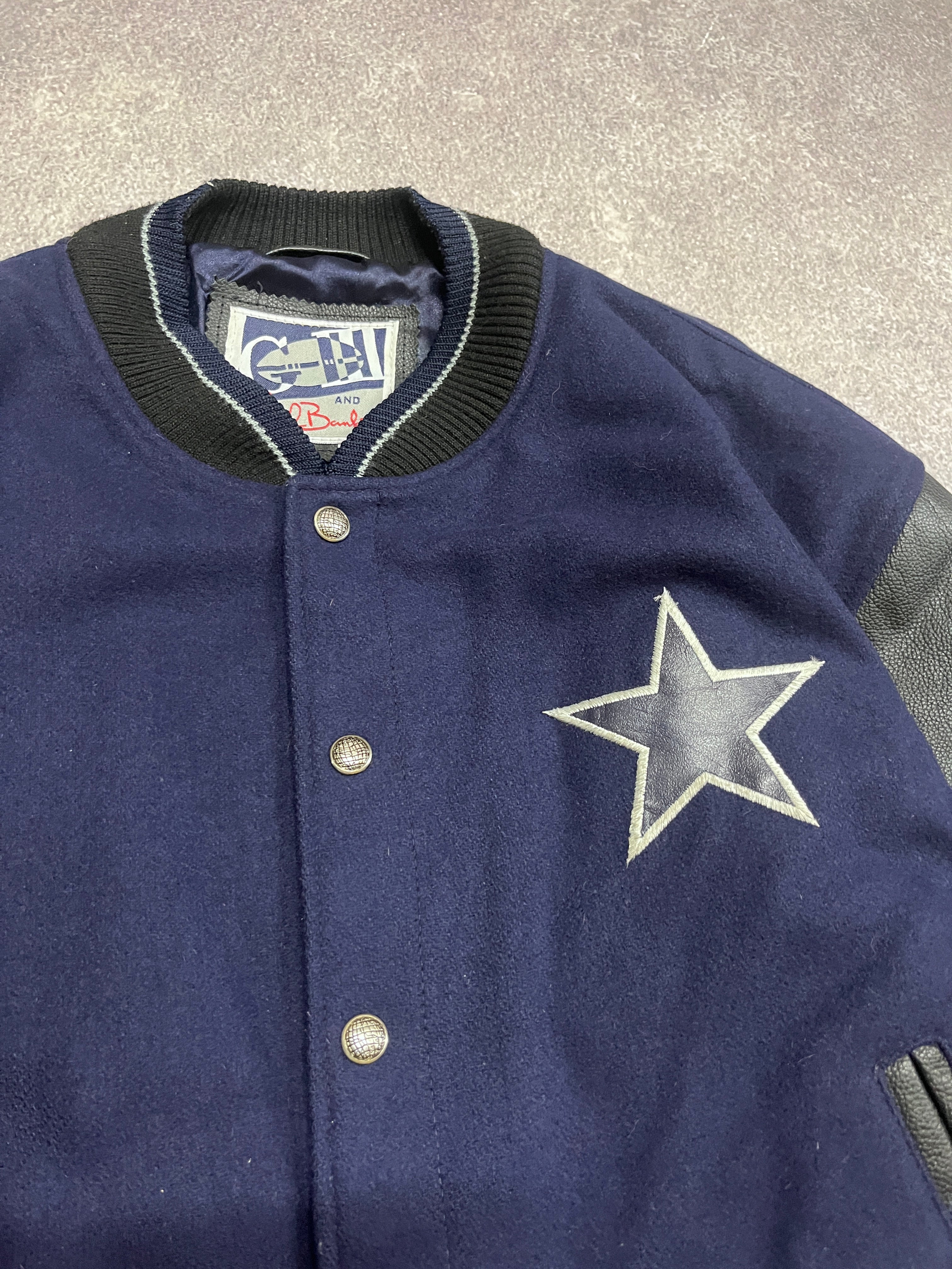 4 Vintage Cowboys Varsity Jacket Blue // Small - RHAGHOUSE VINTAGE