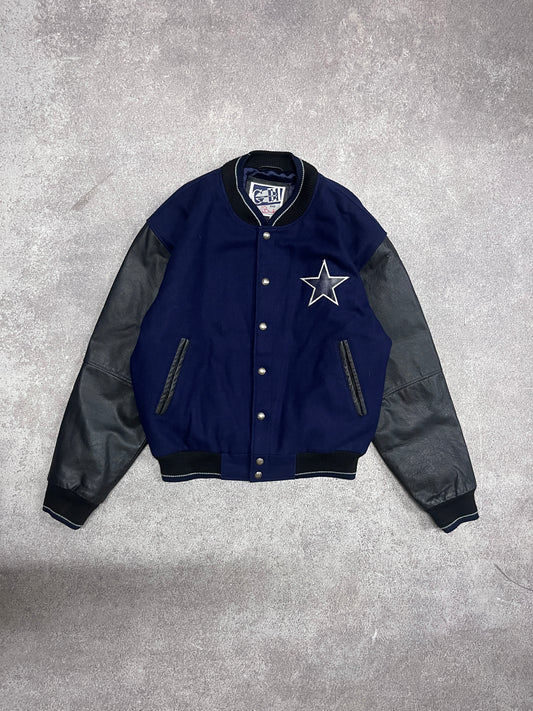 4 Vintage Cowboys Varsity Jacket Blue // Small - RHAGHOUSE VINTAGE