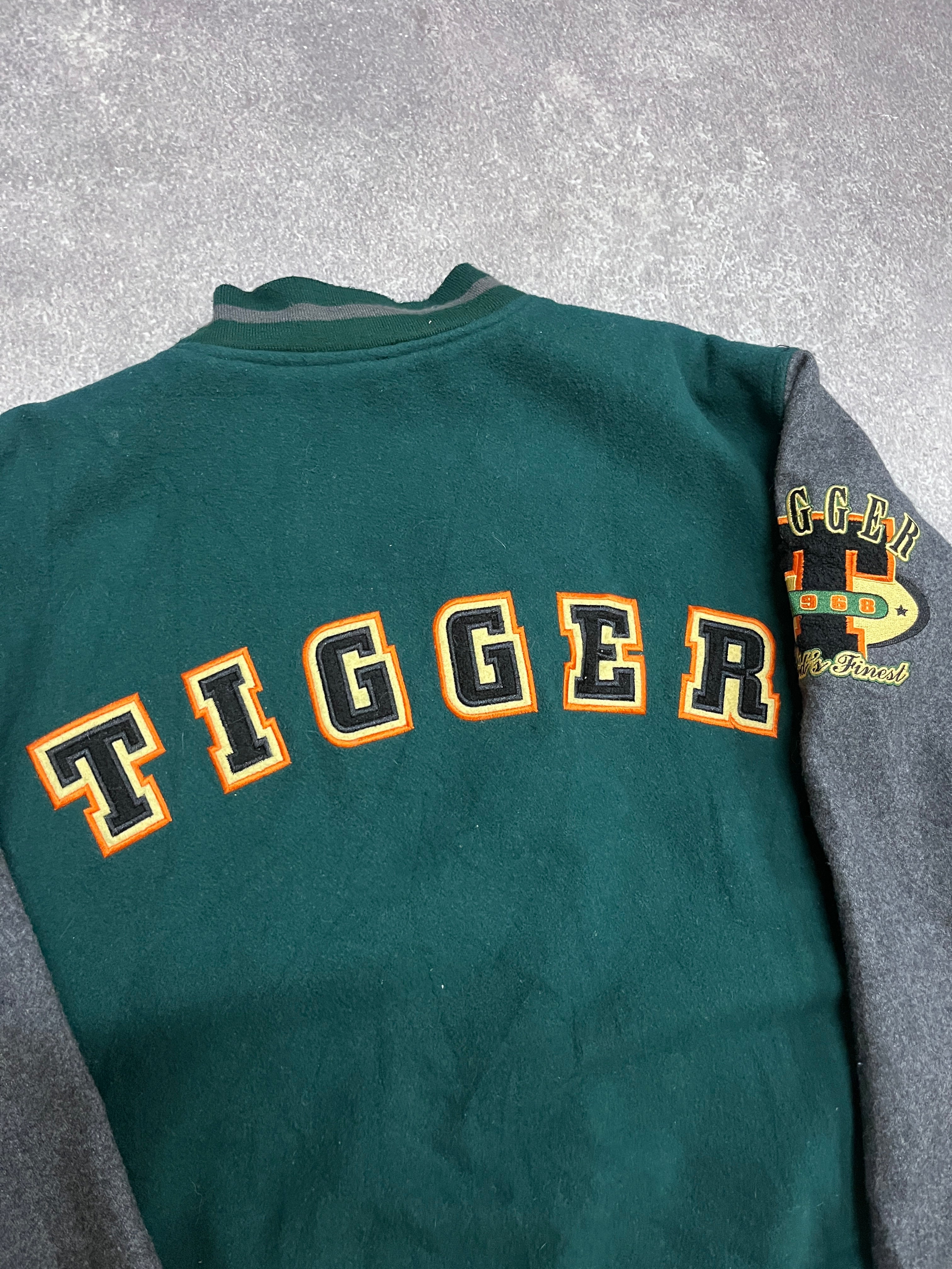 3 Vintage Winnie Pooh Tigger Varsity Jacket Grey // Small - RHAGHOUSE VINTAGE