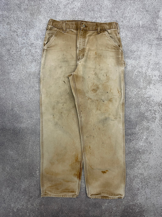 Vintage Carhartt Carpenter Pants Beige // W35 L32 - RHAGHOUSE VINTAGE