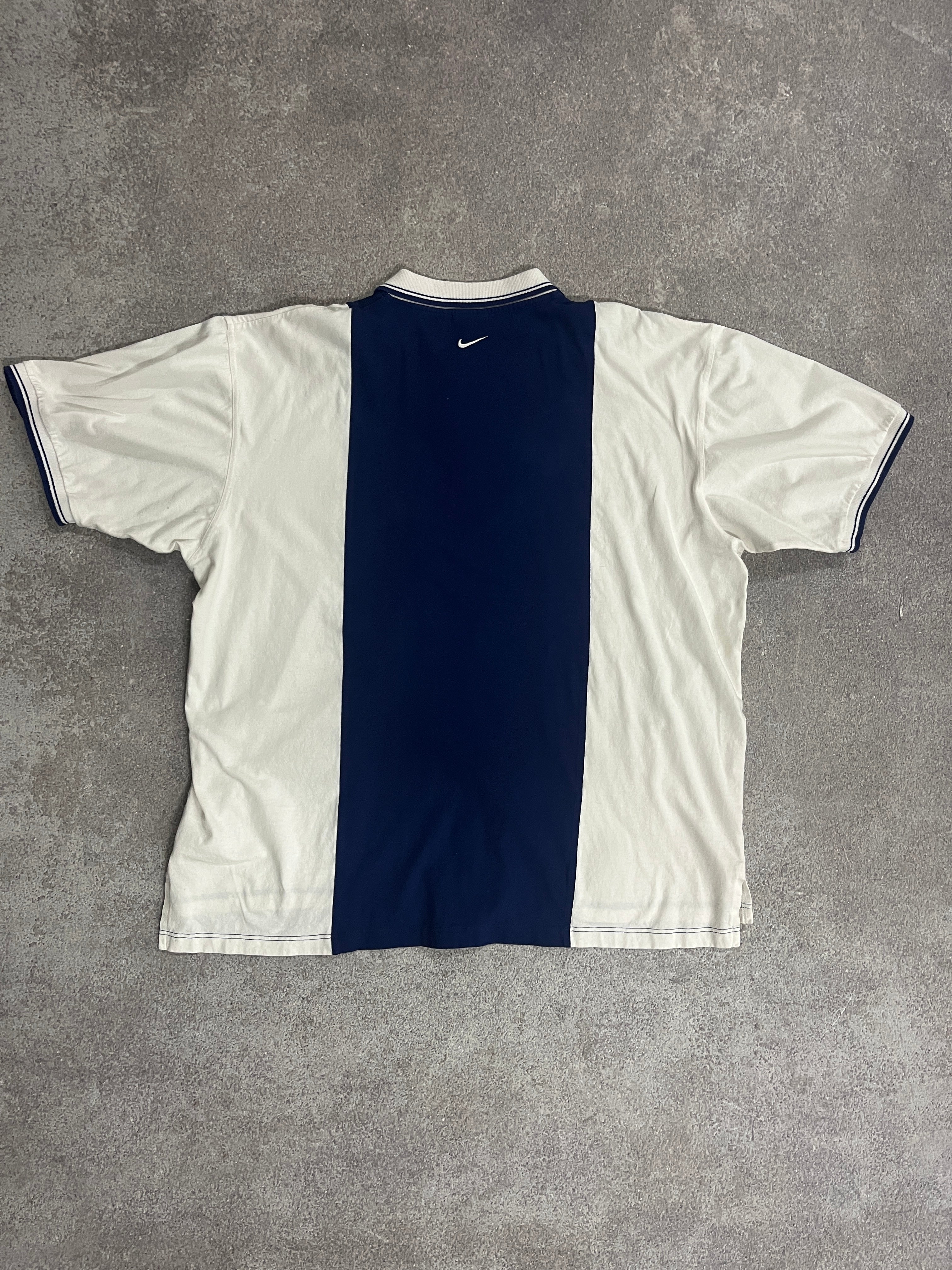 Vintage Nike Jersey TShirt White/Blue // Large - RHAGHOUSE VINTAGE