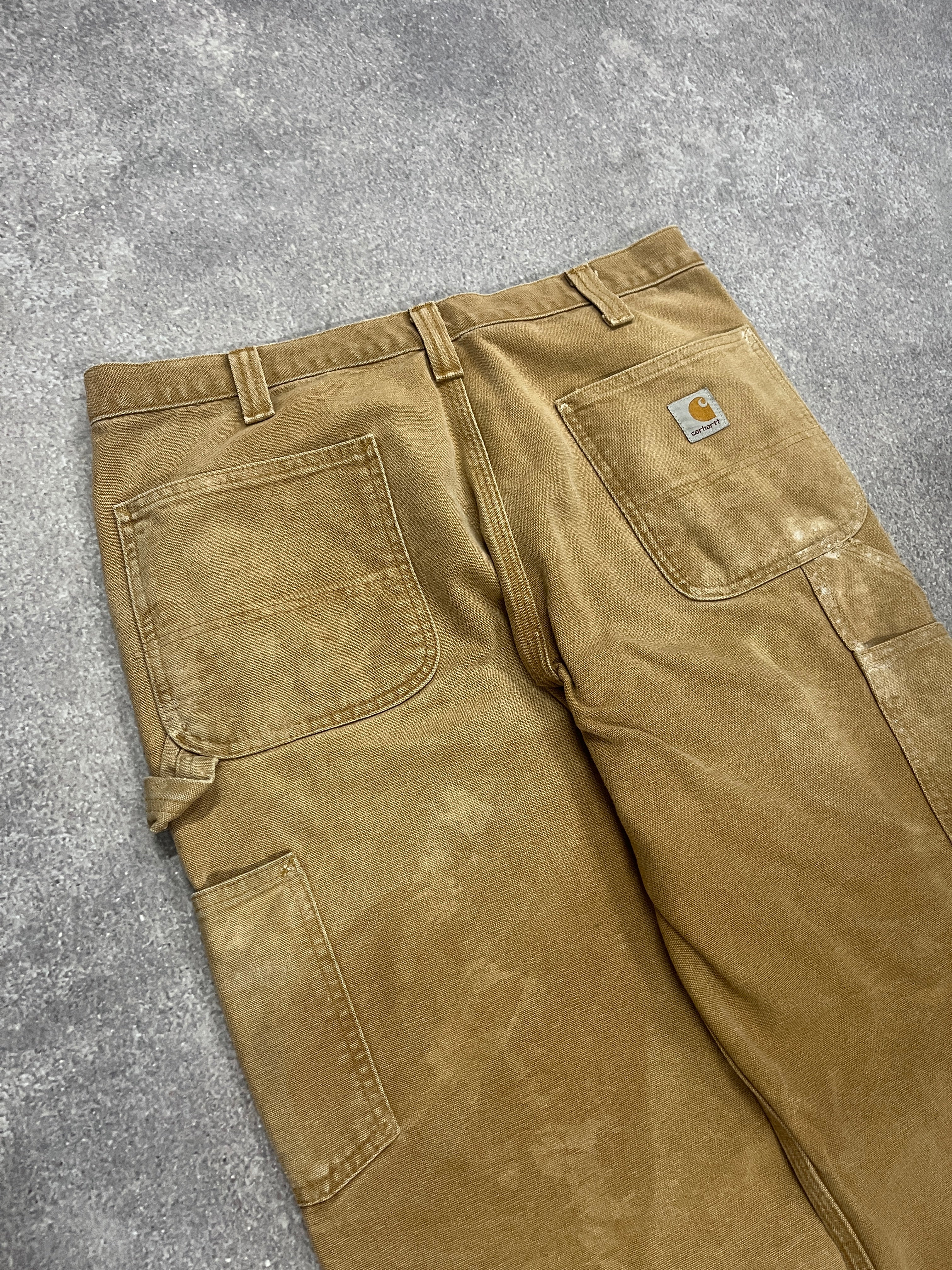 Vintage Carhartt Doubleknee Pants Beige/Brown // W35 L32 - RHAGHOUSE VINTAGE