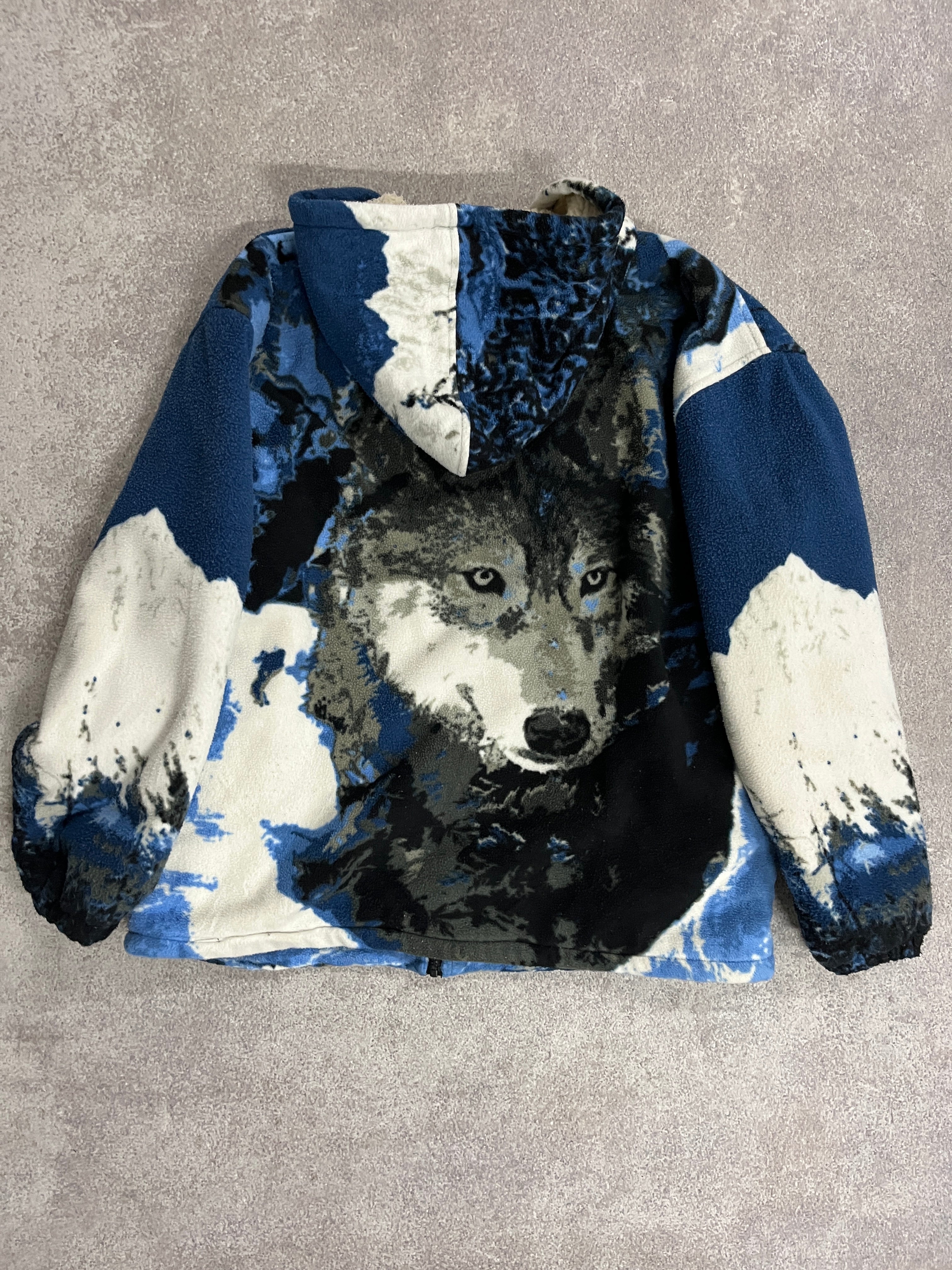 Vintage Fleece Jacket Wolf Blue // Large - RHAGHOUSE VINTAGE