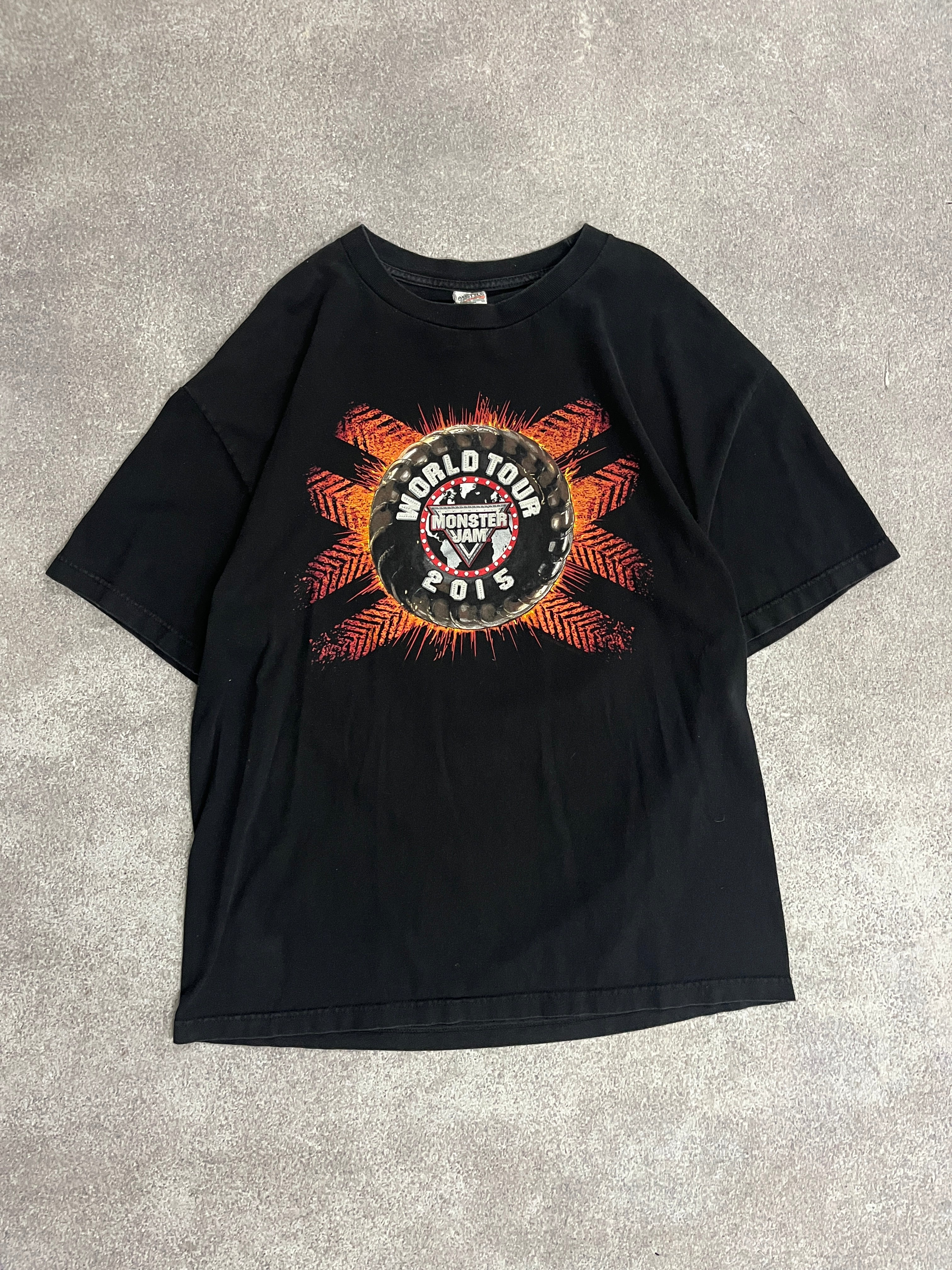 Vintage Monster Jam Racing Tshirt Black // Large - RHAGHOUSE VINTAGE