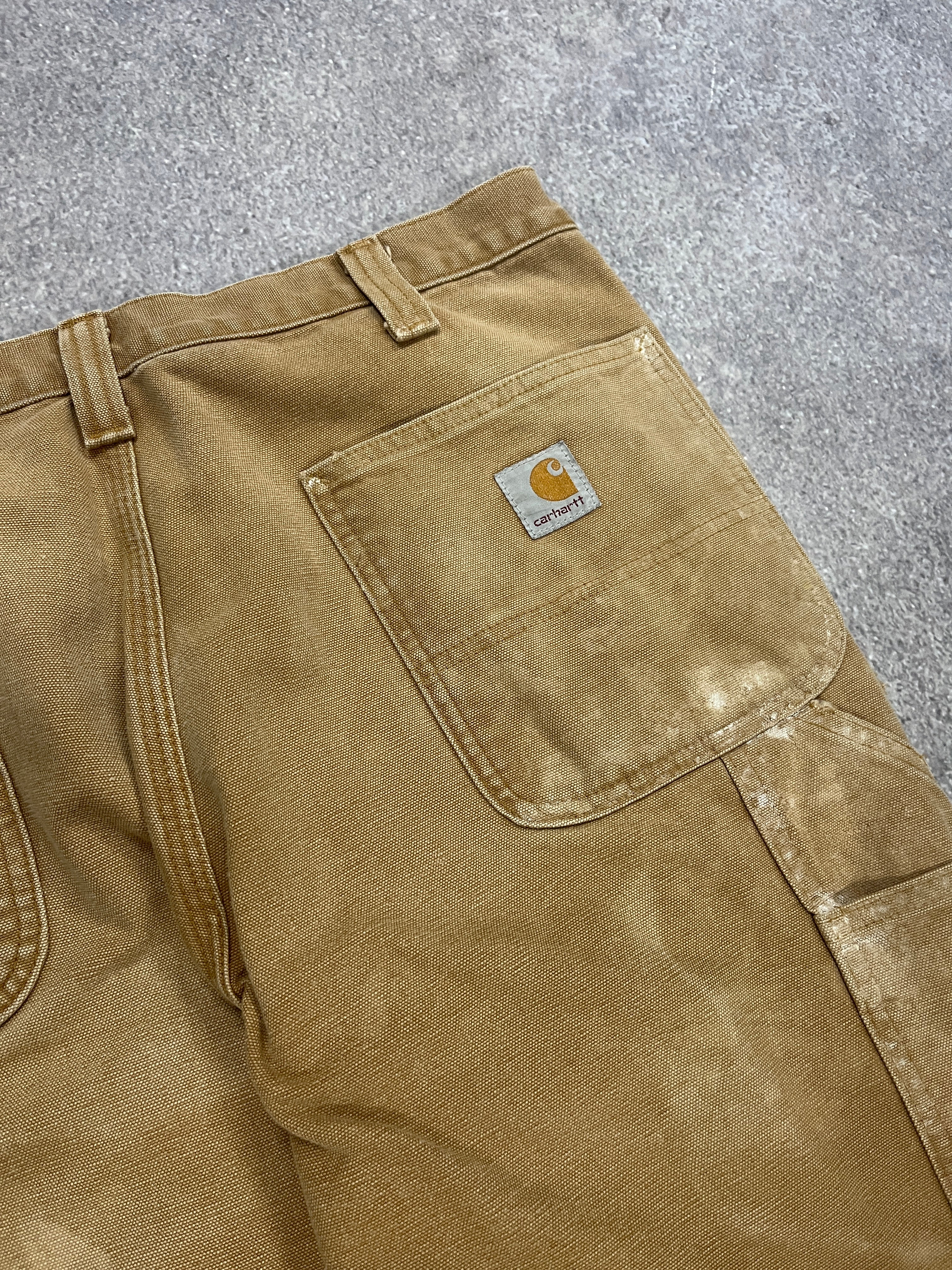 Vintage Carhartt Doubleknee Pants Beige/Brown // W35 L32 - RHAGHOUSE VINTAGE