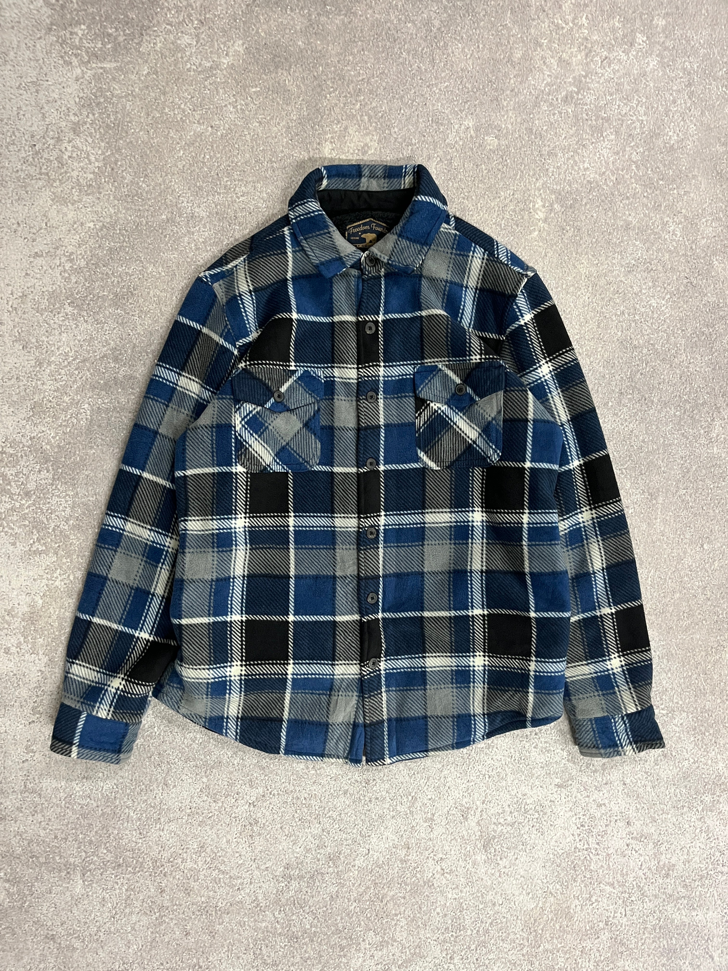 Vintage Lined Fleece Shirt Blue // Medium - RHAGHOUSE VINTAGE