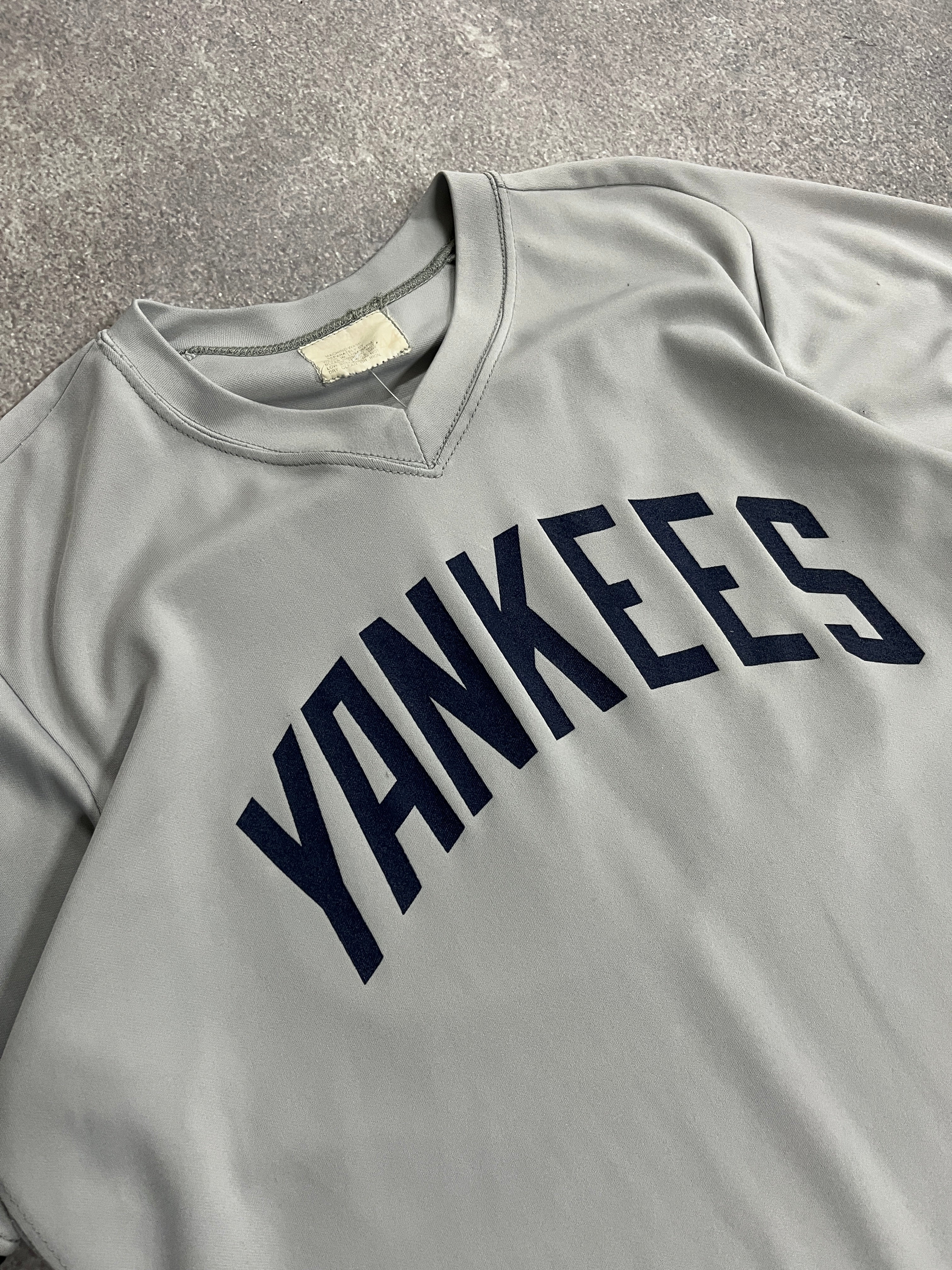 Vintage Yankees Jersey T Shirt Grey // Small - RHAGHOUSE VINTAGE